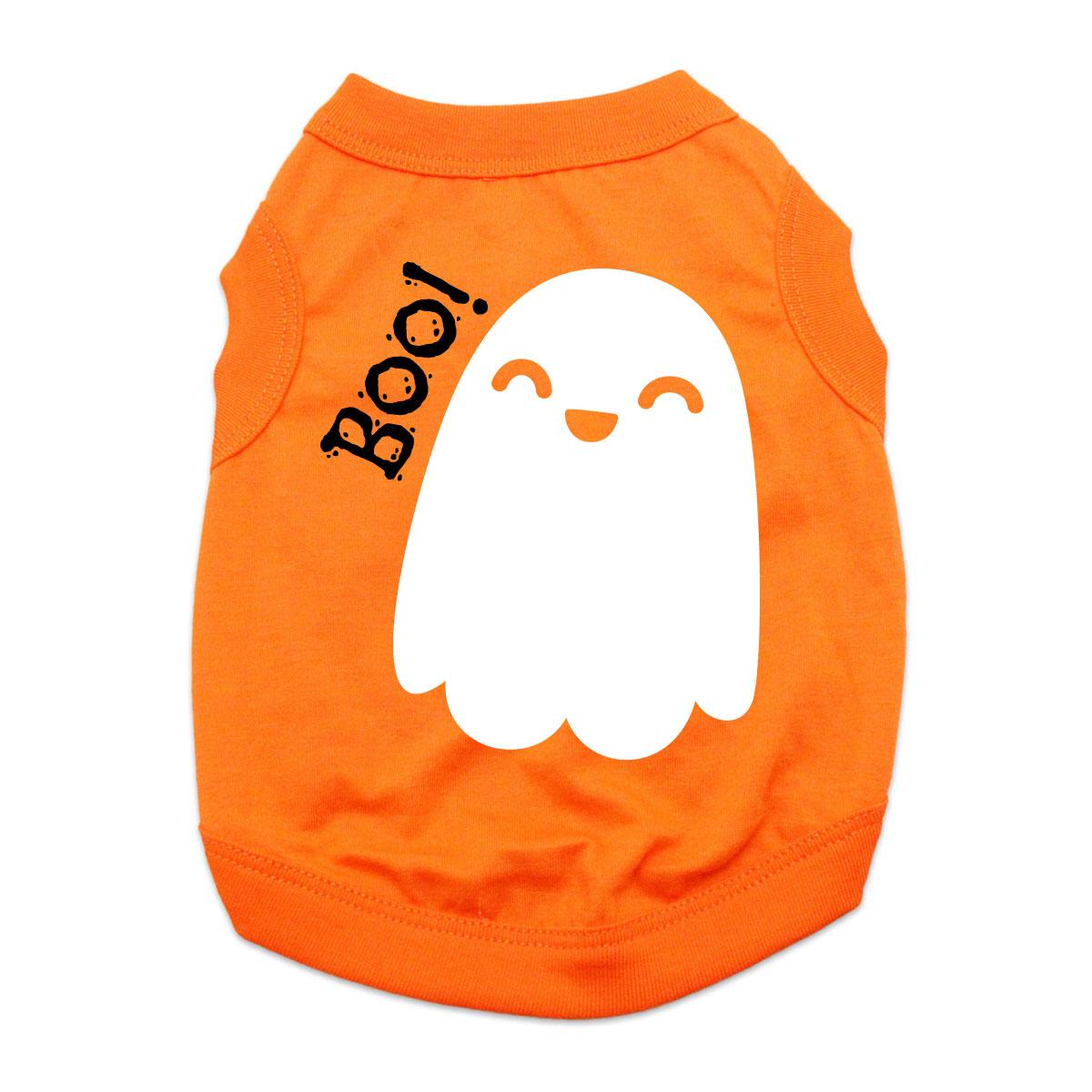Friendly Boo Ghost Dog Shirt - Orange