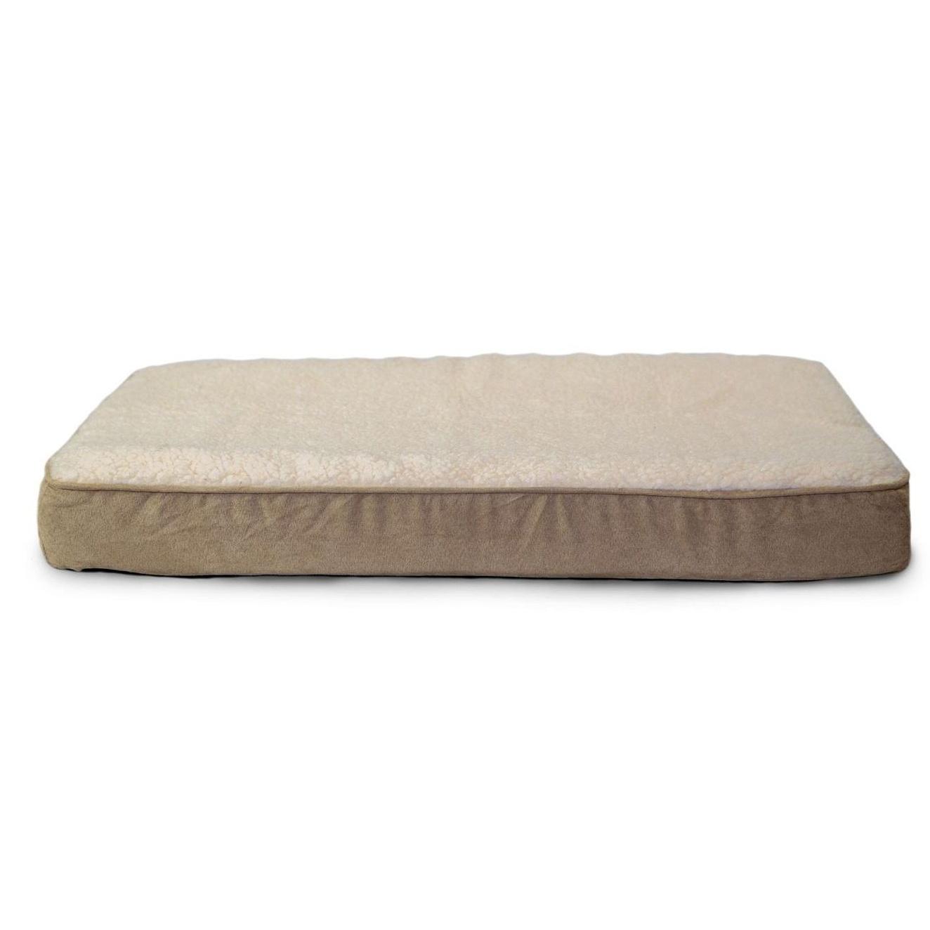 FurHaven Faux Sheepskin & Suede Deluxe Orthopedic Pet Bed - Clay
