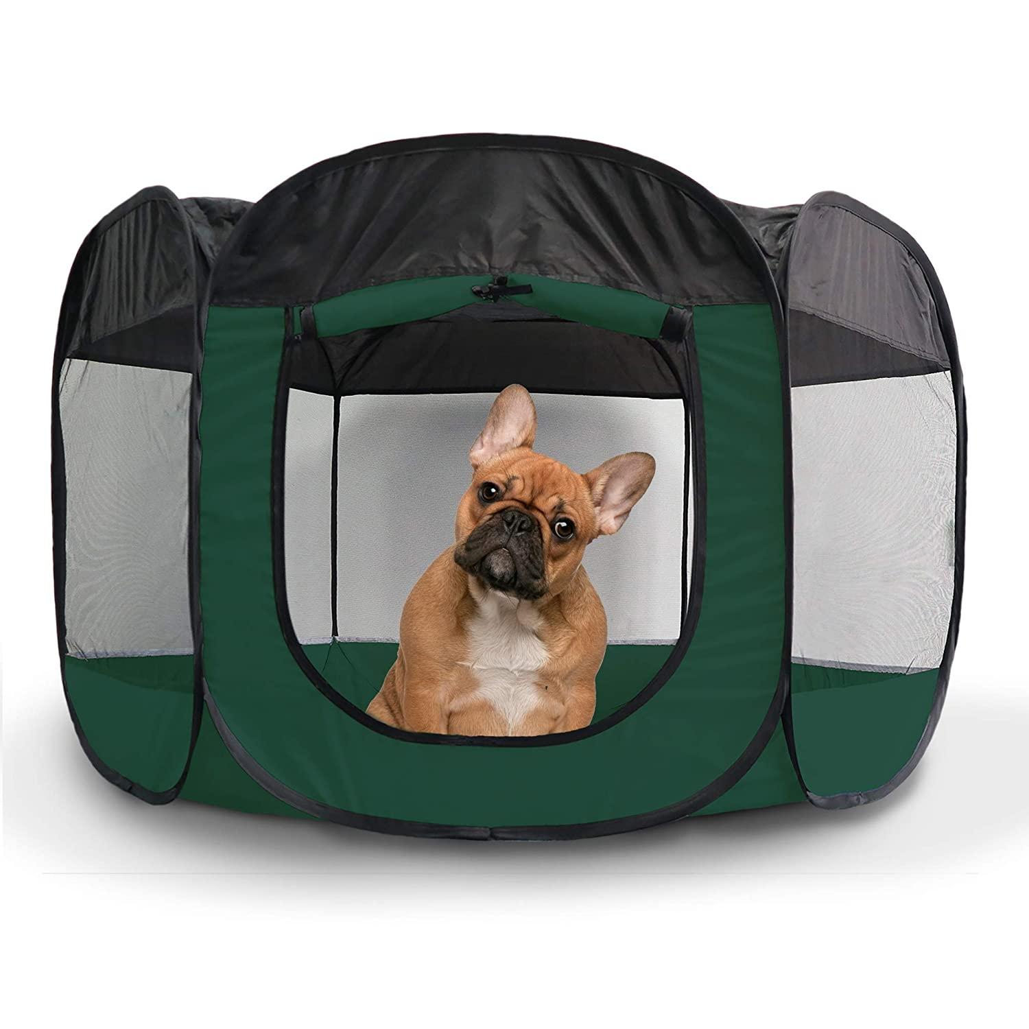 Furhaven Playpen for Dogs and Cats - Hunter Green