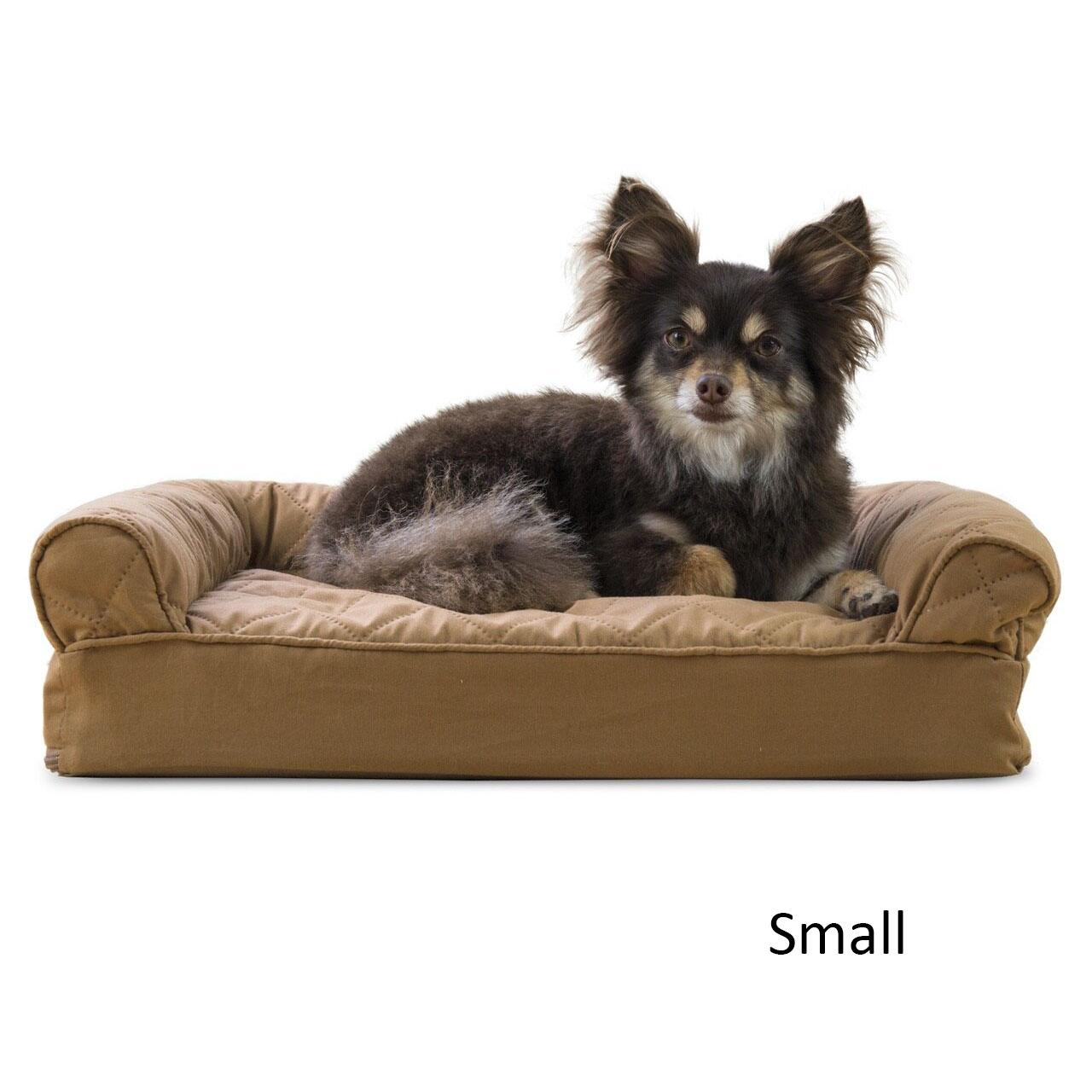 FurHaven Quilted Memory Top Sofa Pet Bed - Toasted Brown