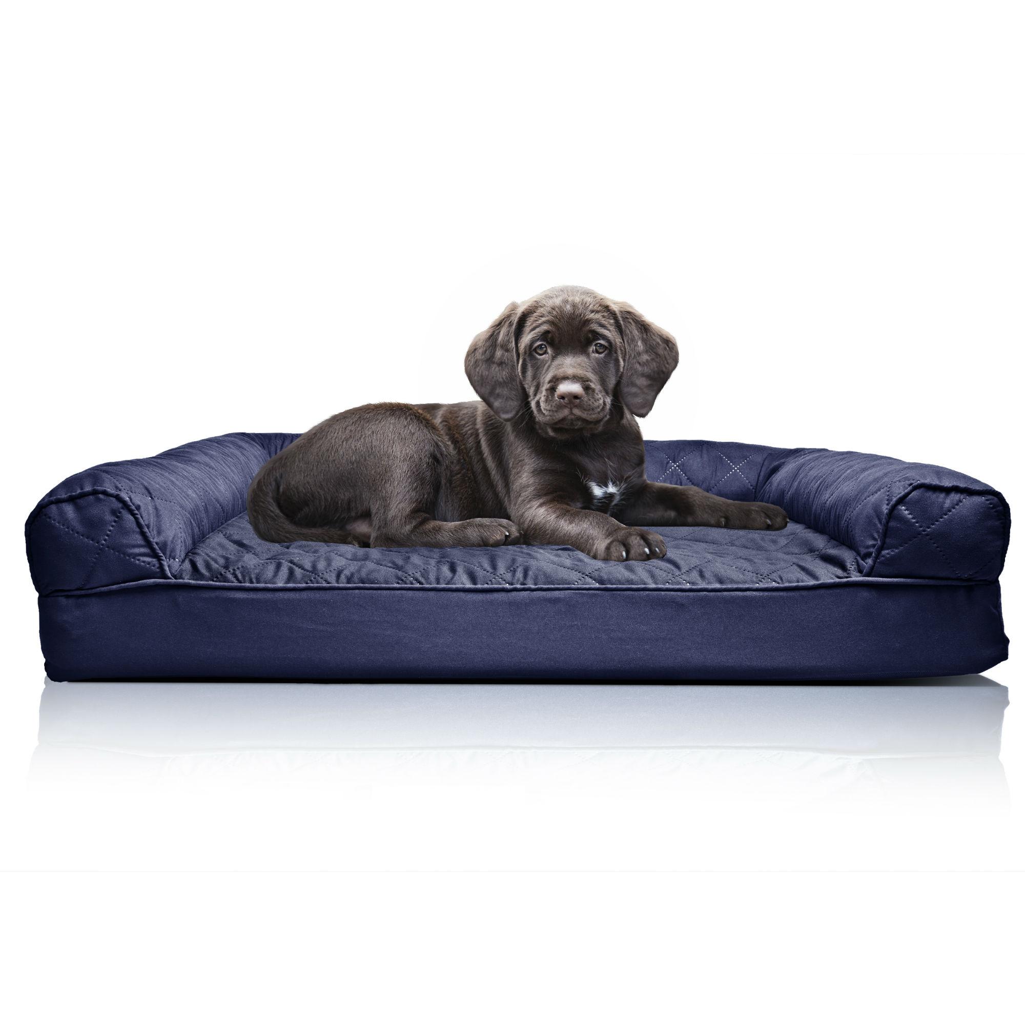 Furhaven Quilted Orthopedic Sofa Pet Bed - Navy