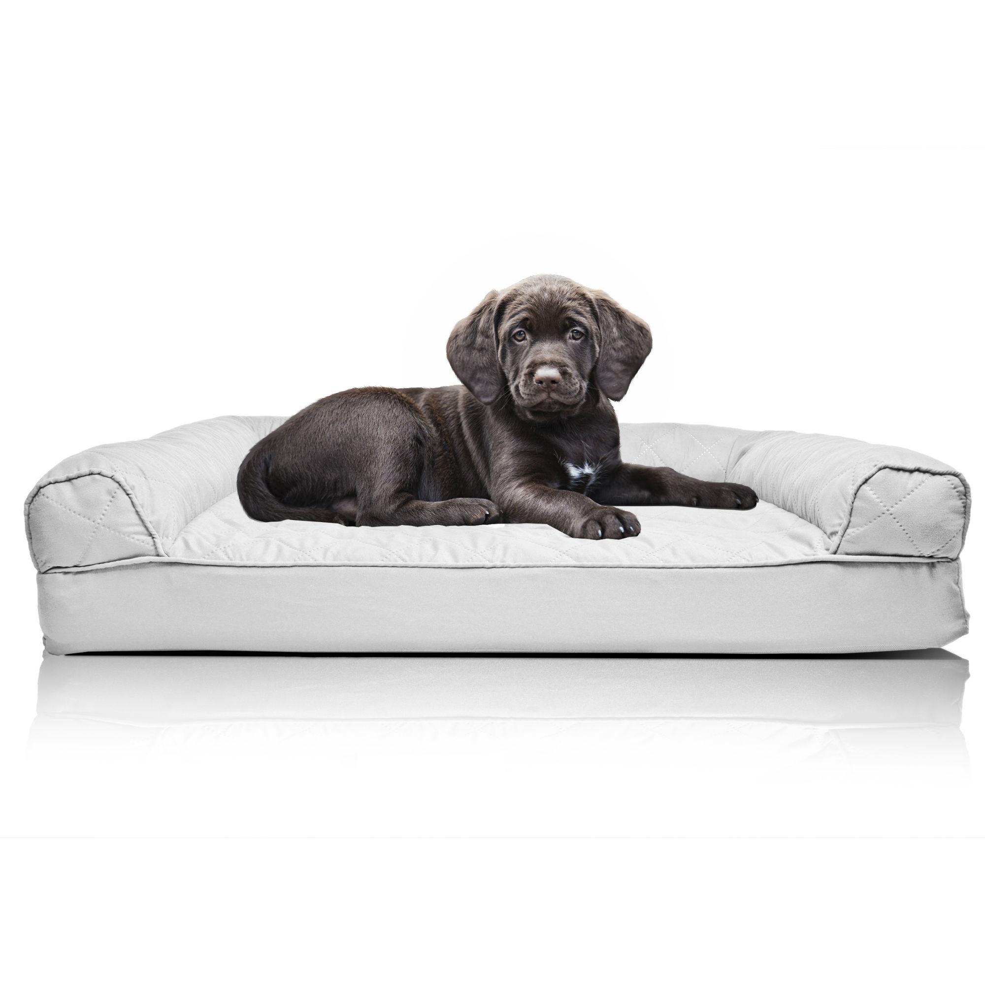 Furhaven Quilted Orthopedic Sofa Pet Bed - Silver Gray