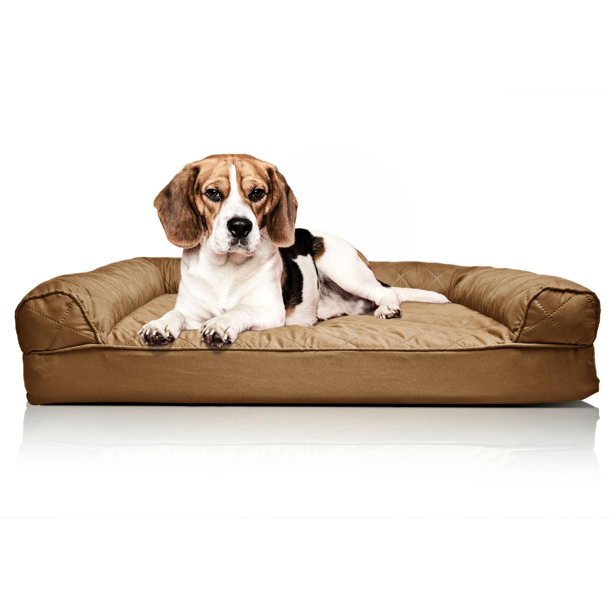 Furhaven Quilted Orthopedic Sofa Pet Bed - Warm Brown