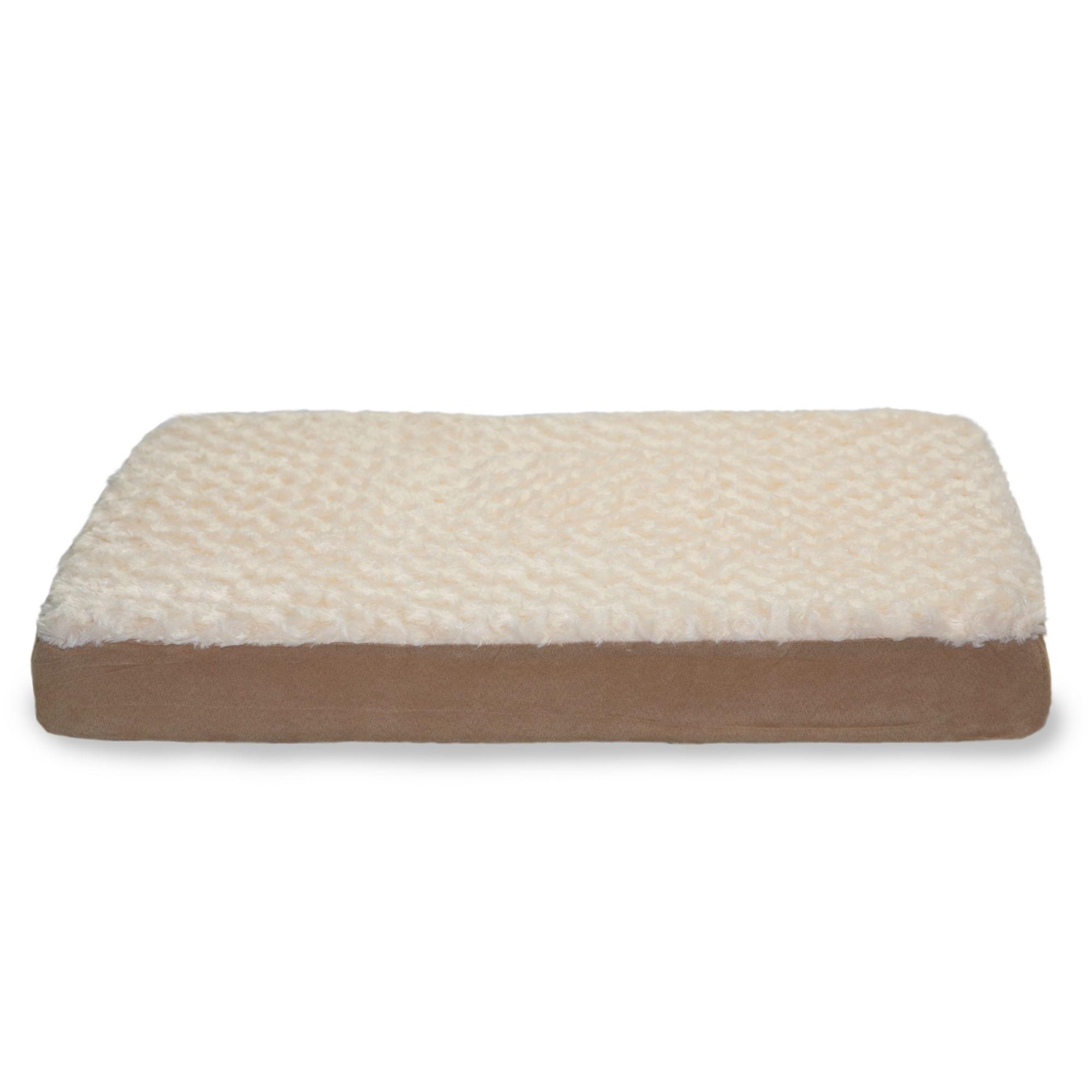 FurHaven Ultra Plush Deluxe Cooling Gel Top Pet Bed - Cream