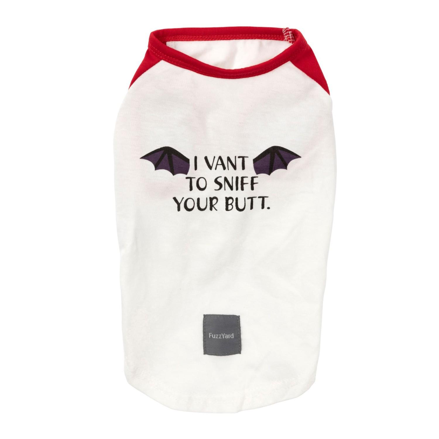 FuzzYard Halloween Dog T-Shirt - I Vant to Sniff Your Butt