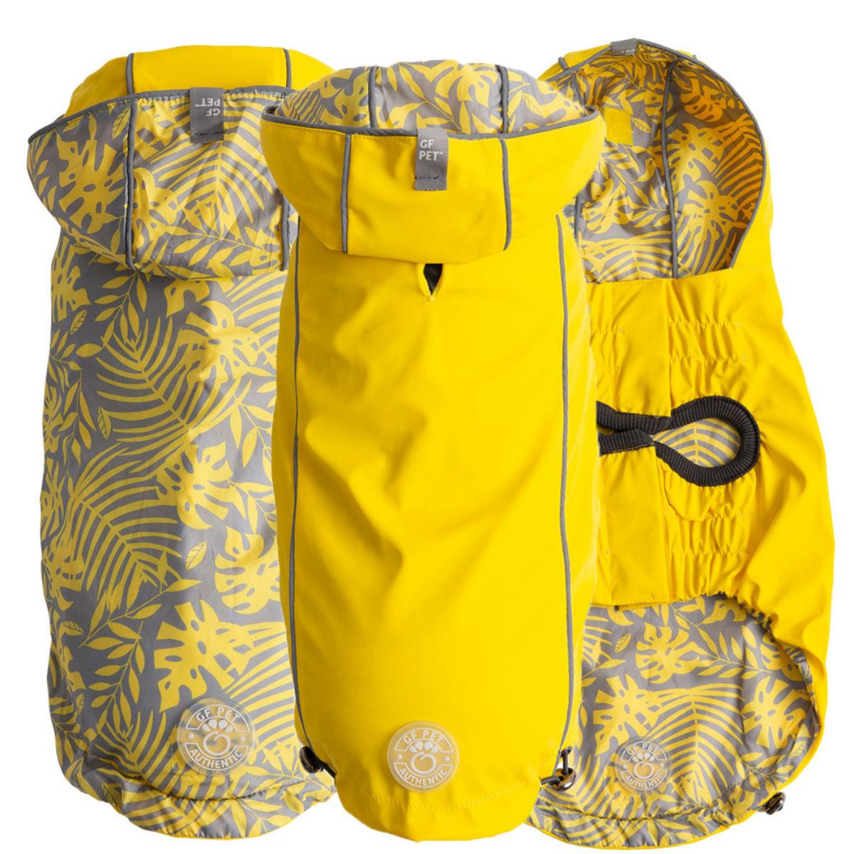 GF Pet Reversible Elasto-Fit Dog Raincoat - Yellow