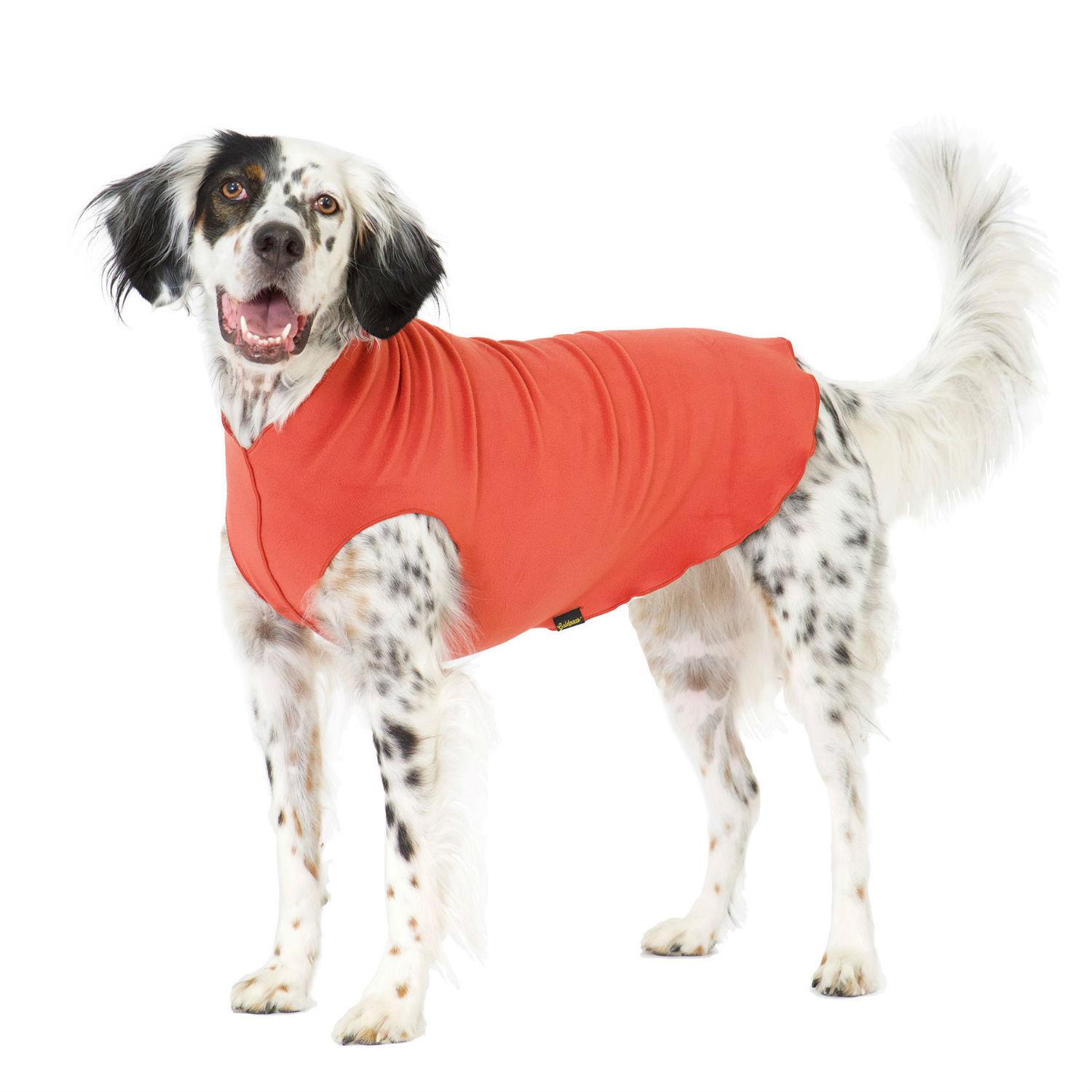 Gold Paw Fleece Dog Jacket - Paprika