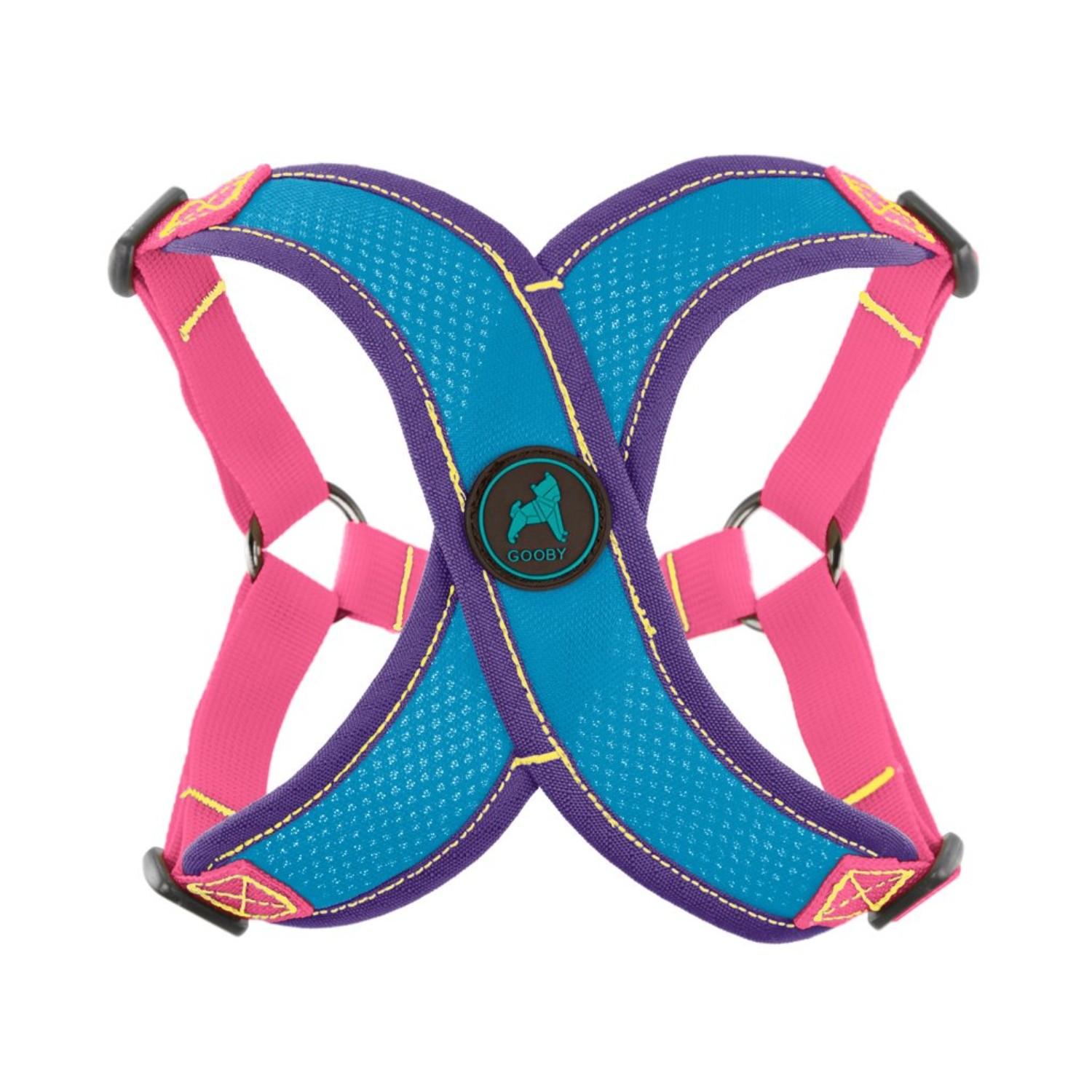 Gooby Comfort X V2 Step-In Dog Harness - Turquoise & Pink Trim