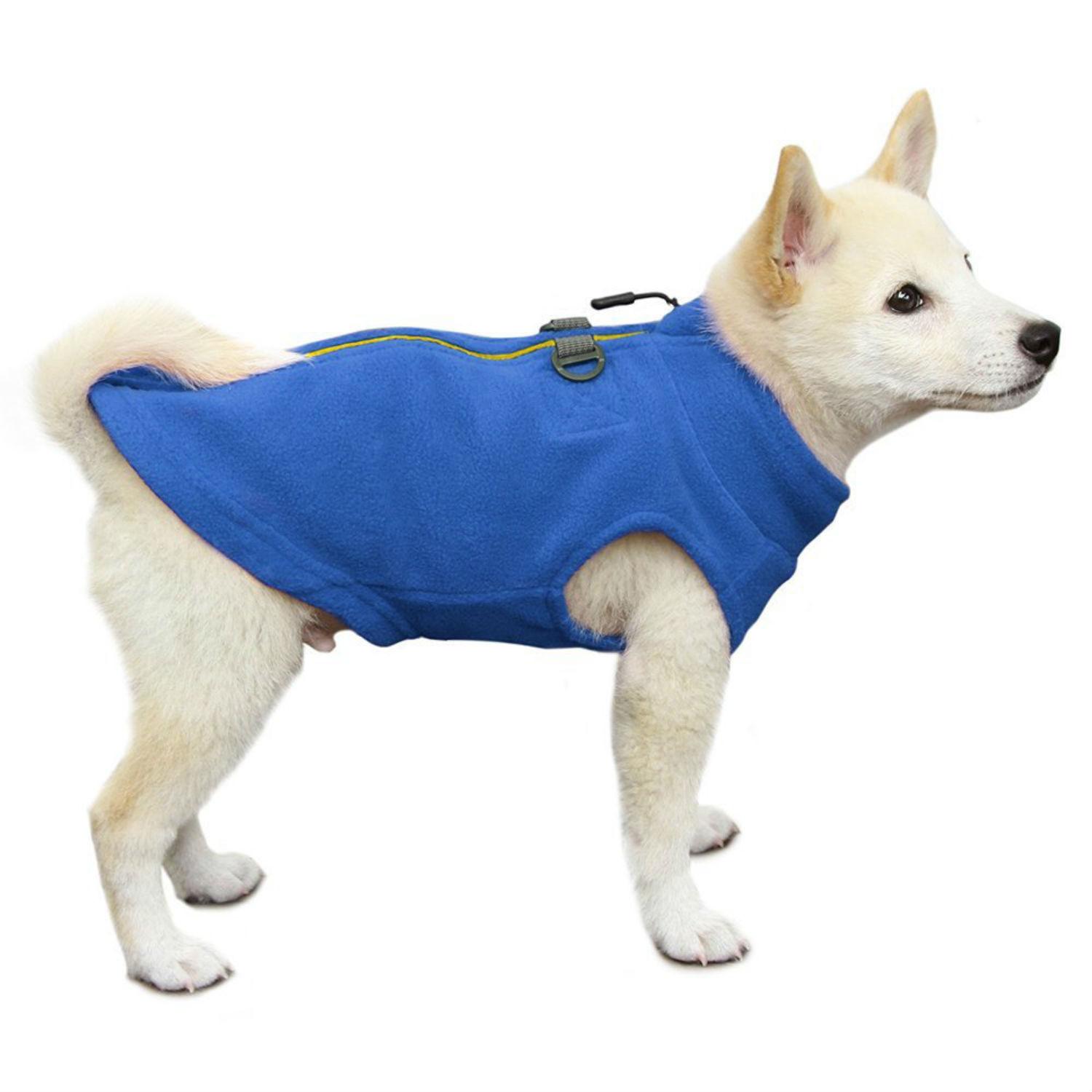 Gooby Zip Up Fleece Dog Vest - Blue