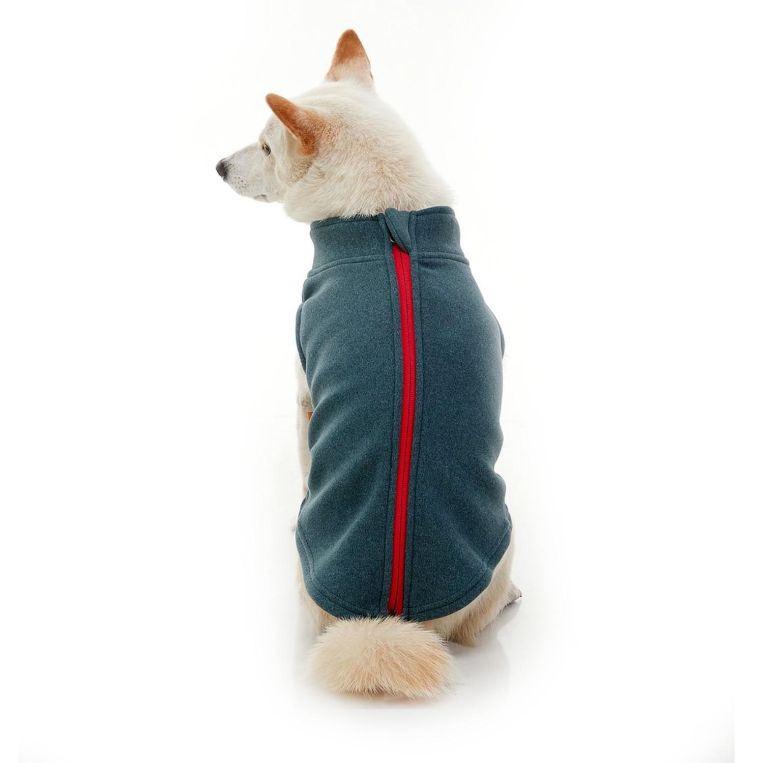 Gooby Zip Up Microfiber Fleece Dog Vest - Turquoise