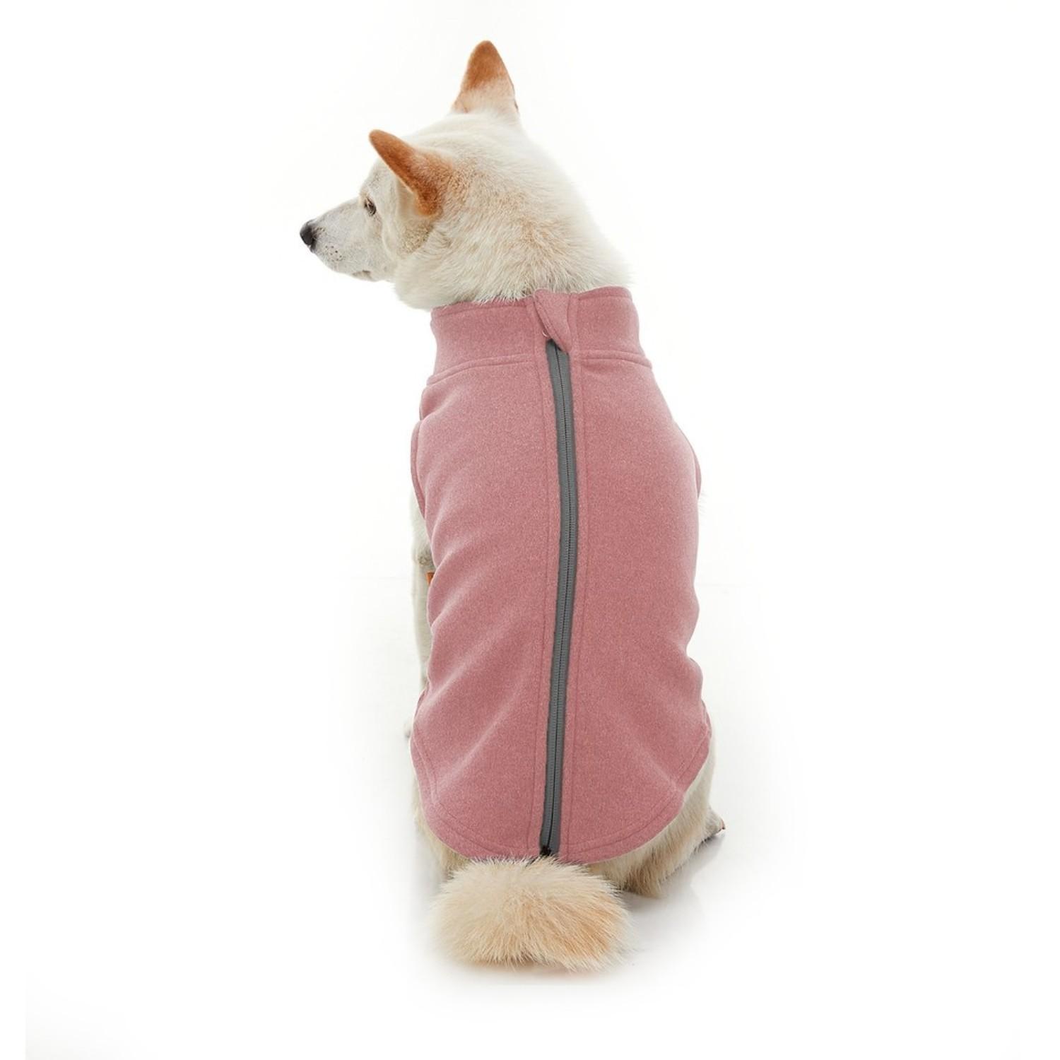 Gooby Zip Up Microfiber Fleece Dog Vest - Pink