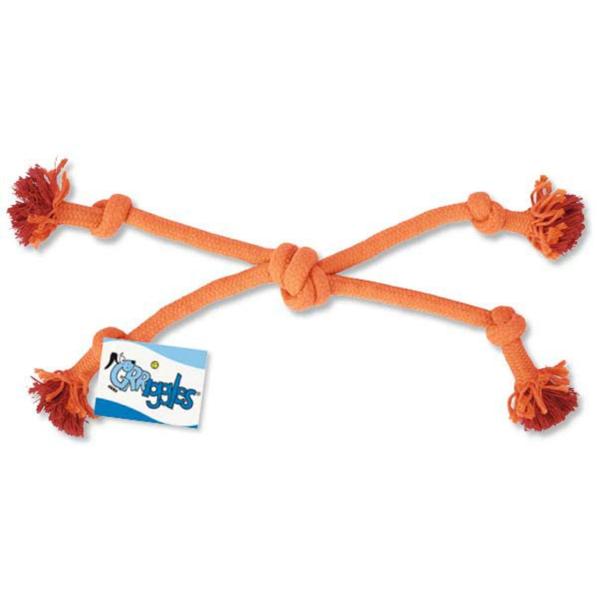 Grriggles Ruff Rope Tassel Tossers Dog Toy - Orange