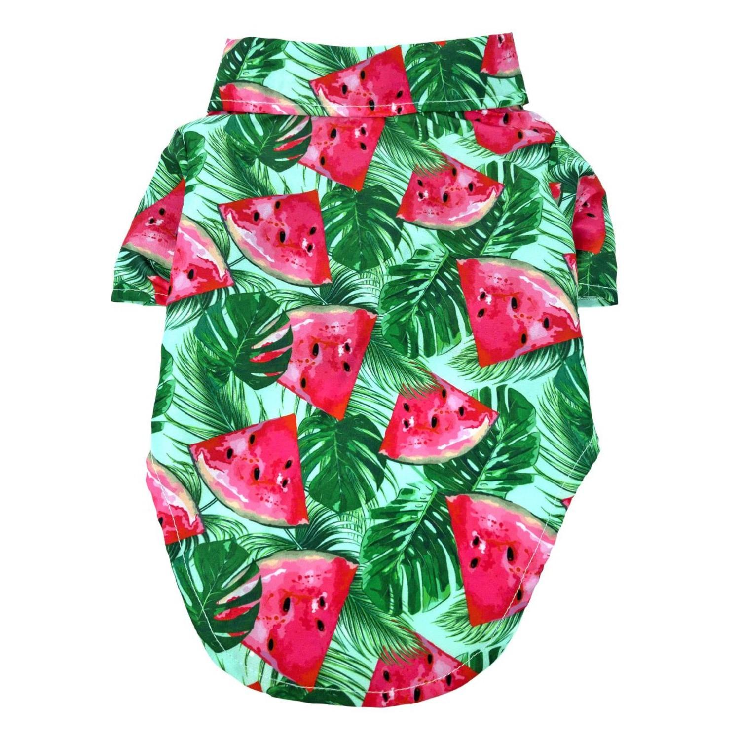 Hawaiian Camp Shirt by Doggie Design - Juicy Watermelon