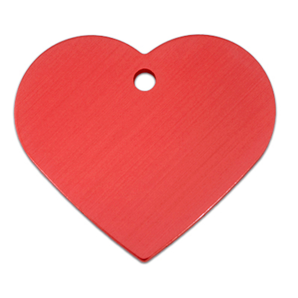 Heart Large Engravable Pet I.D. Tag - Red