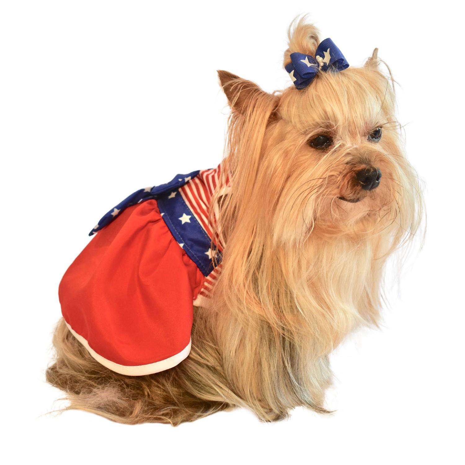 Max's Closet Americana Flag Dog Dress