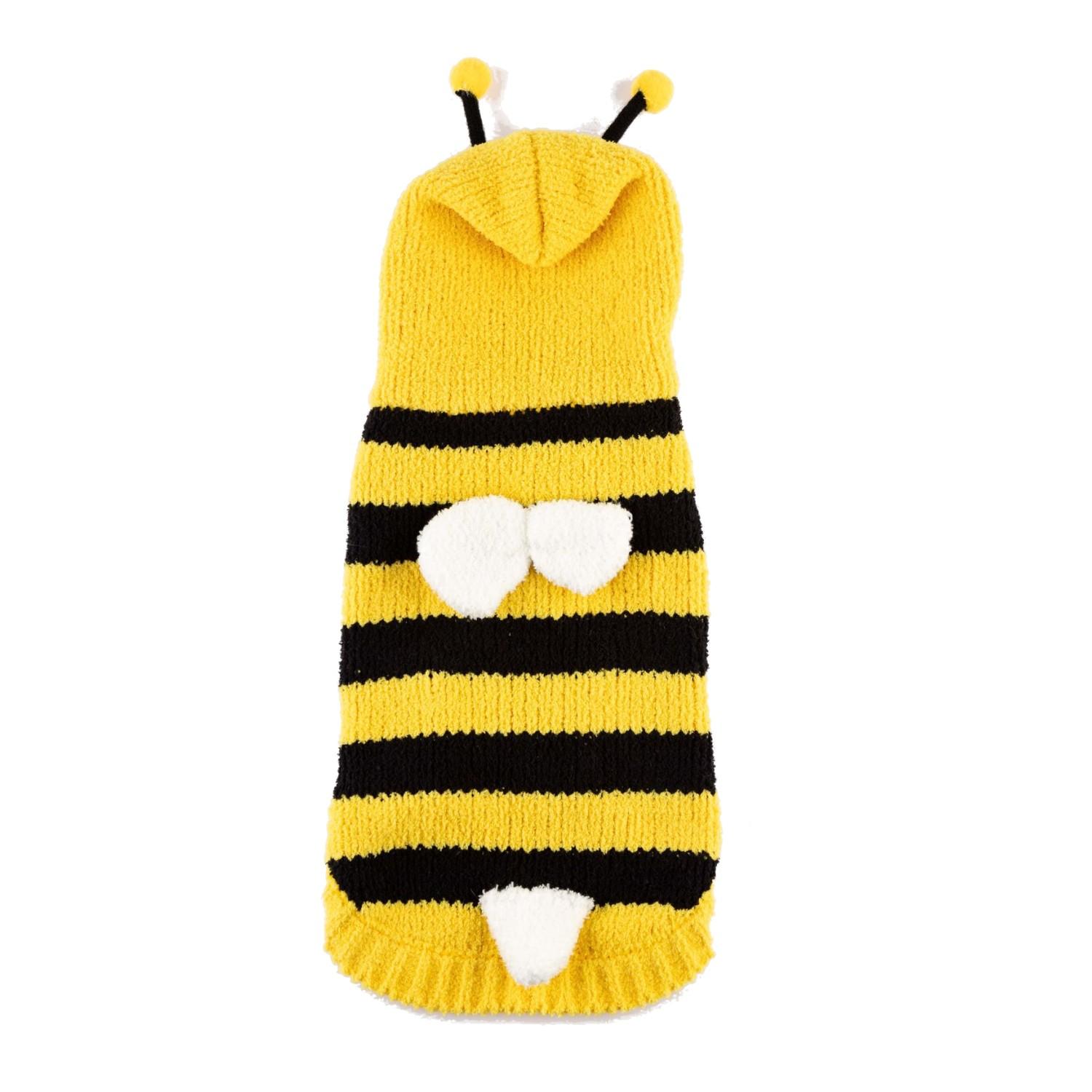 Hip Doggie Chenille Dog Hoodie - Bumble Bee