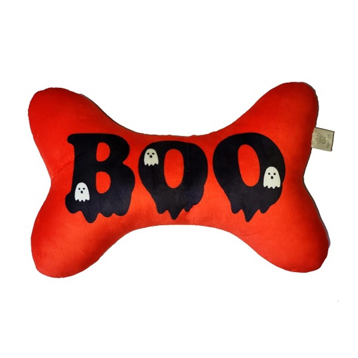 Hip Doggie Halloween Plush Bone Dog Toy - Boo