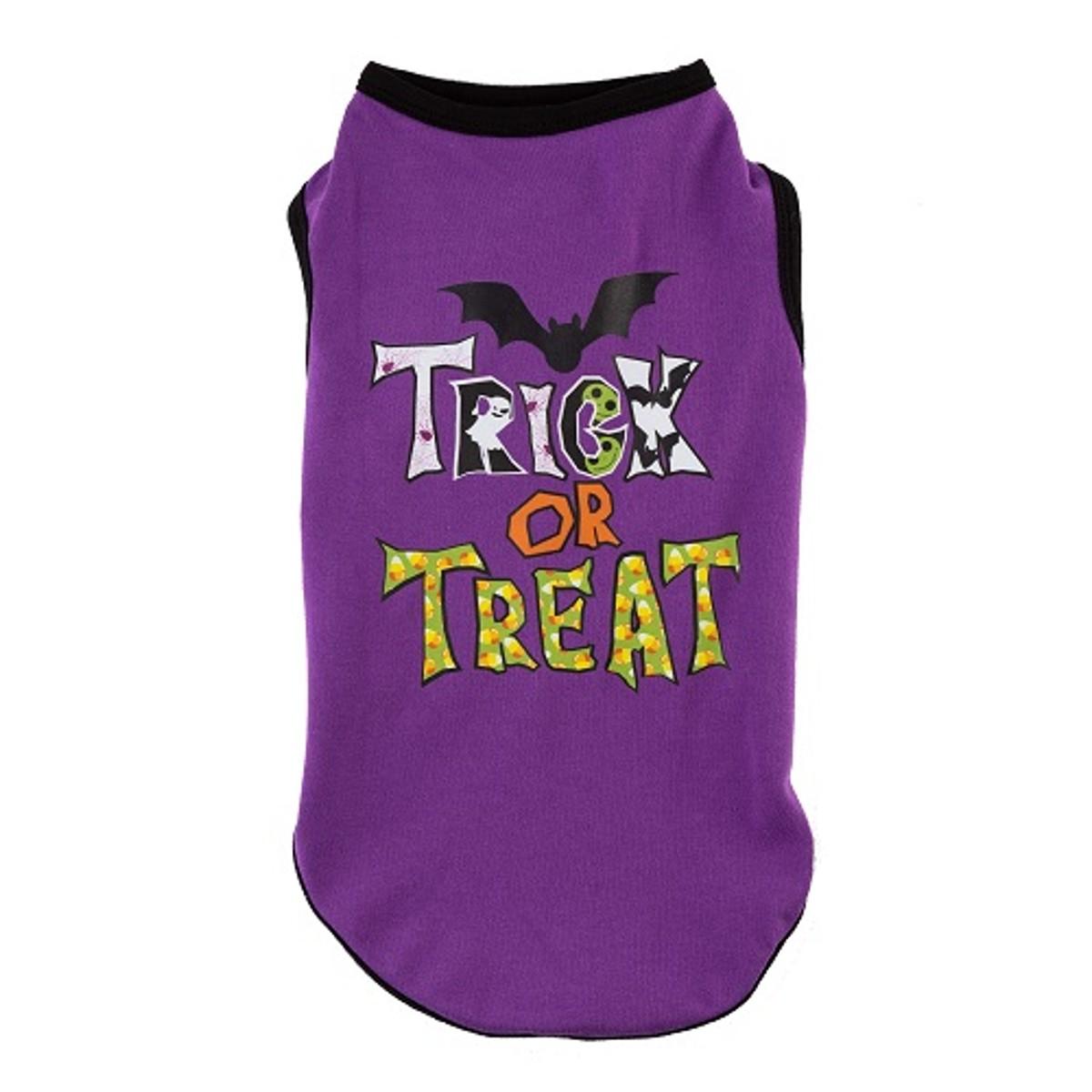 Hip Doggie Halloween Dog Tank - Trick or Treat Purple