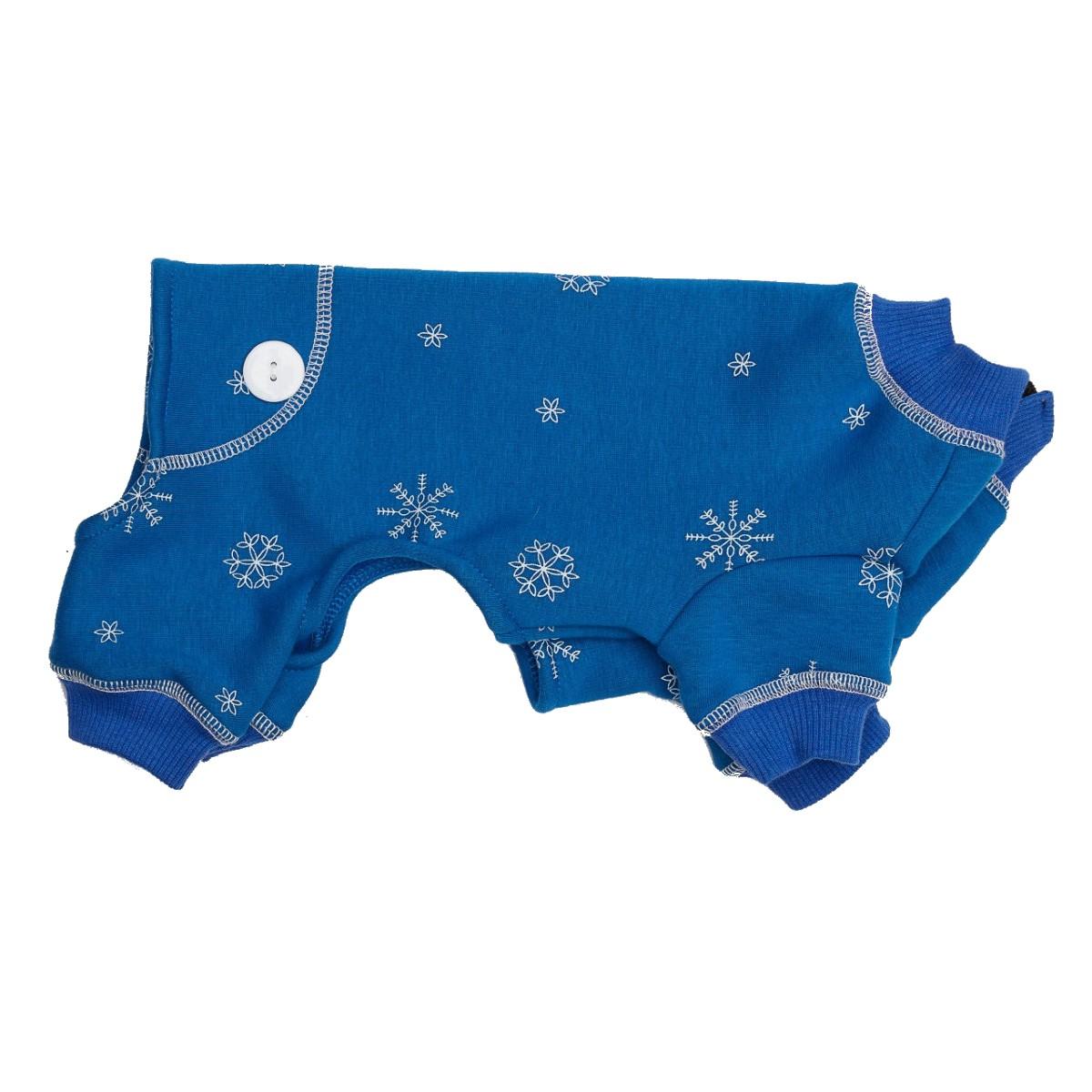 Hip Doggie Holiday Snowflake Long Johns Dog Pajamas - Blue