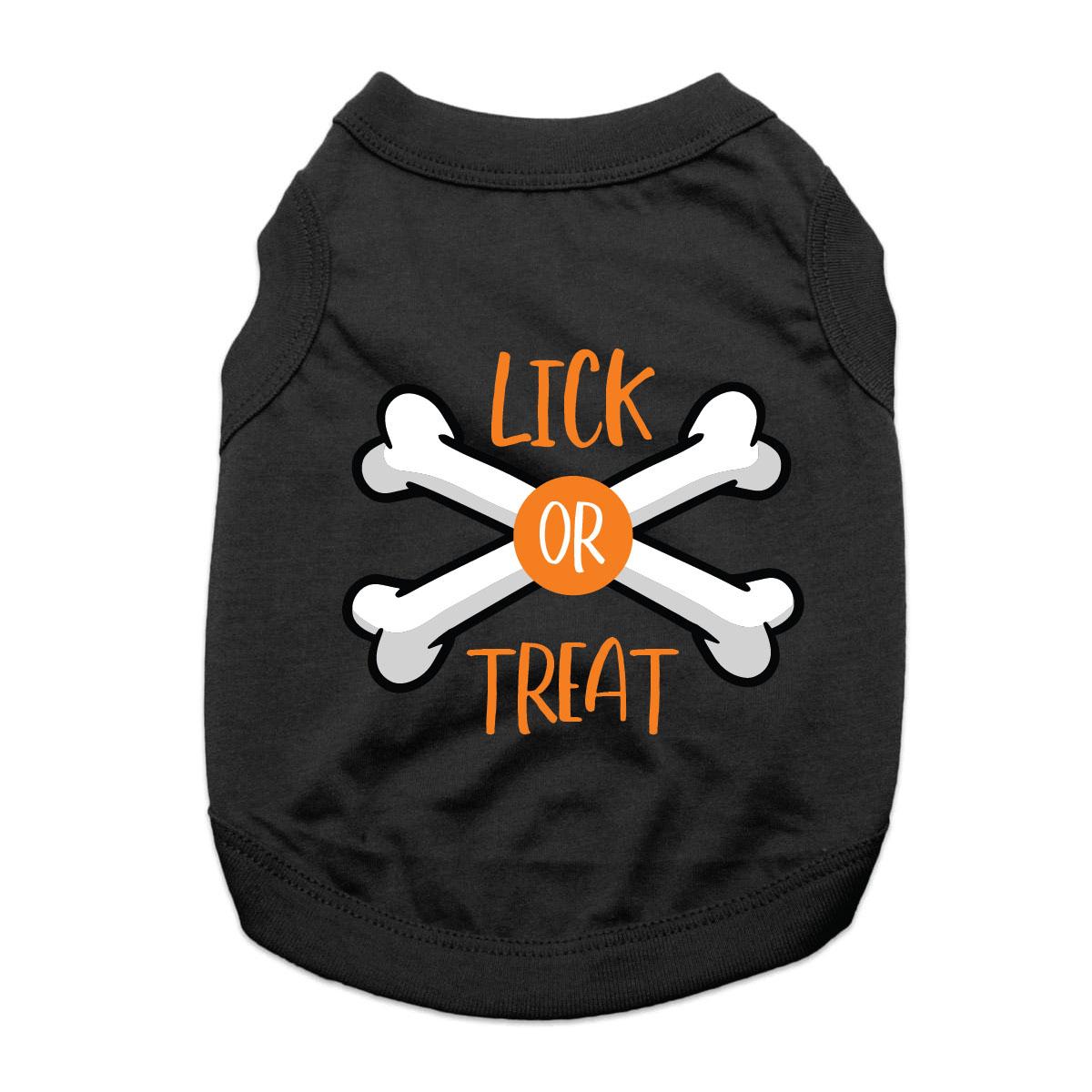 Lick or Treat Halloween Dog Shirt - Black