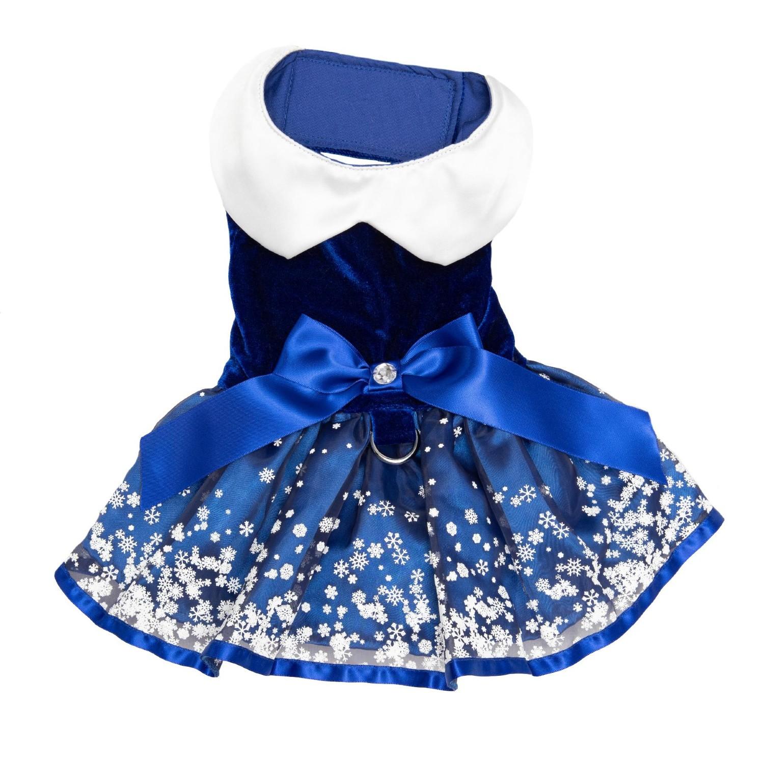 Holiday Dog Harness Dress by Doggie Design - Snowflakes