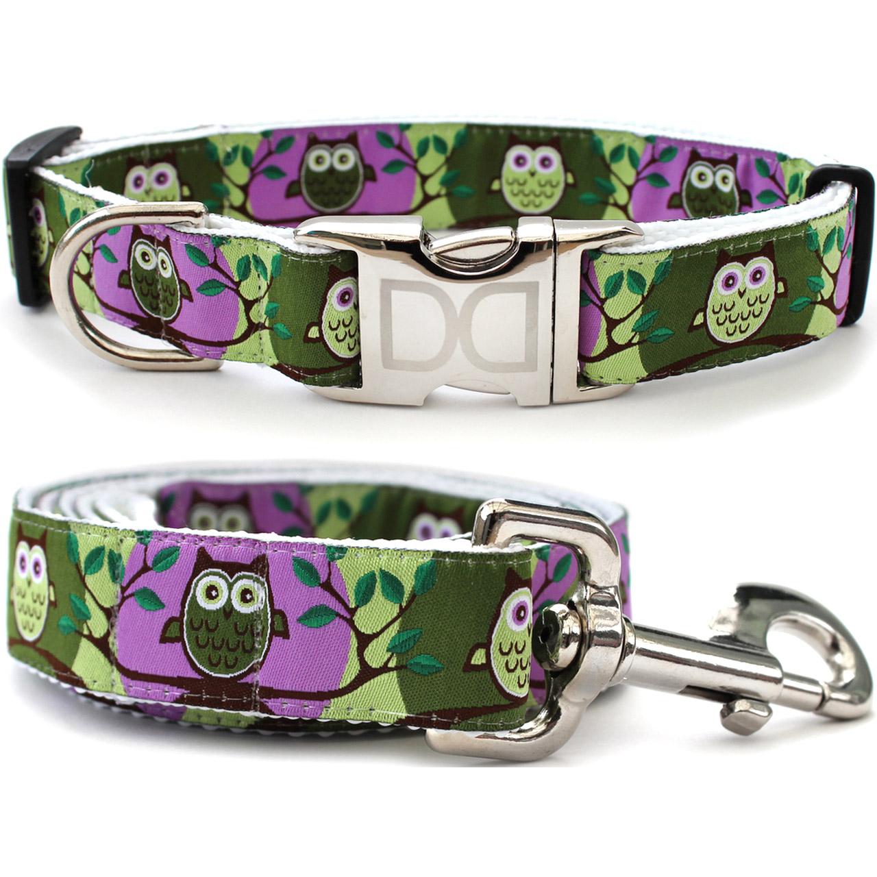 Diva Dog H'Owl Grape and Avocado Dog Collar and Leash Set