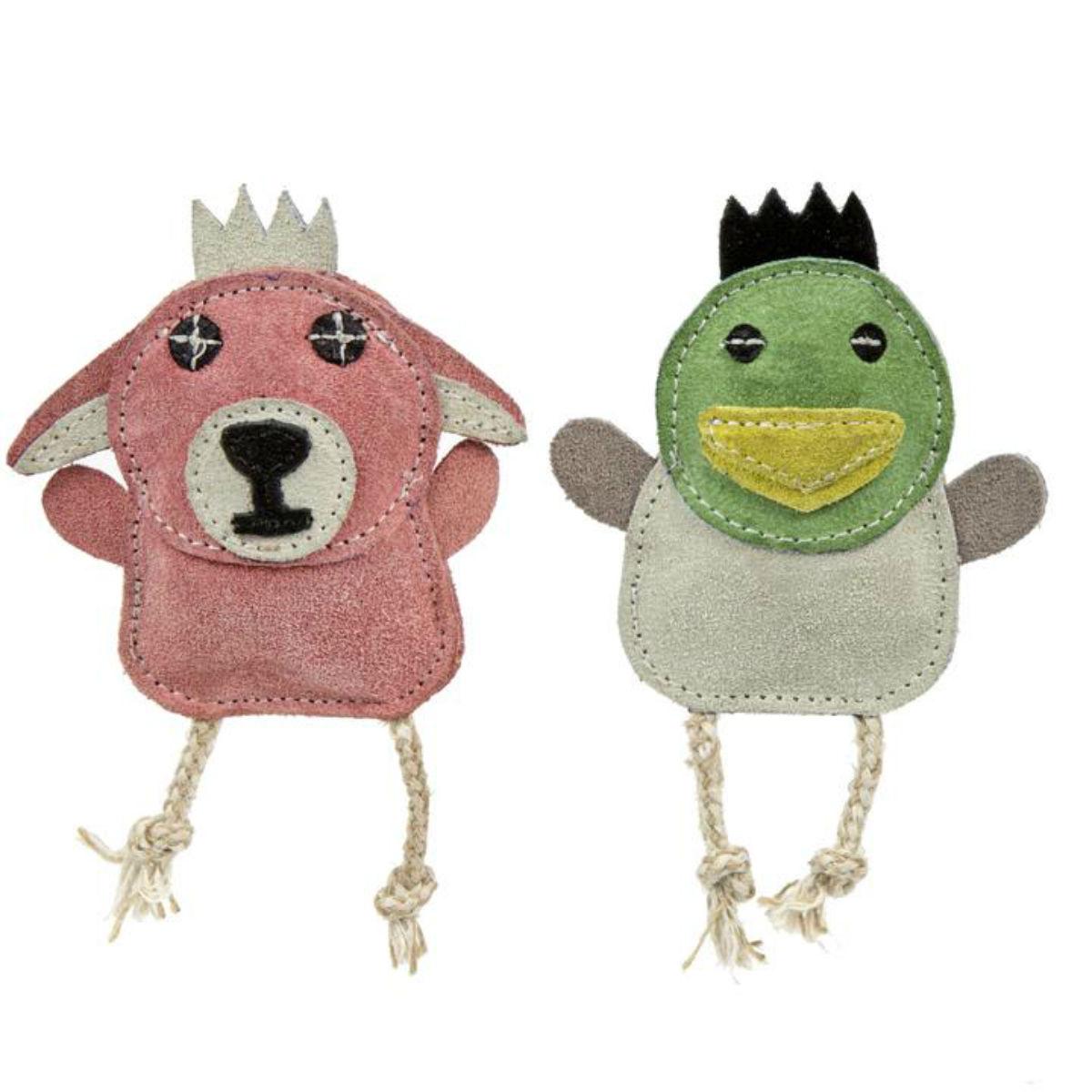 HuggleHounds Naturals Wee Buddie Dog Toy - Duck and Bunny