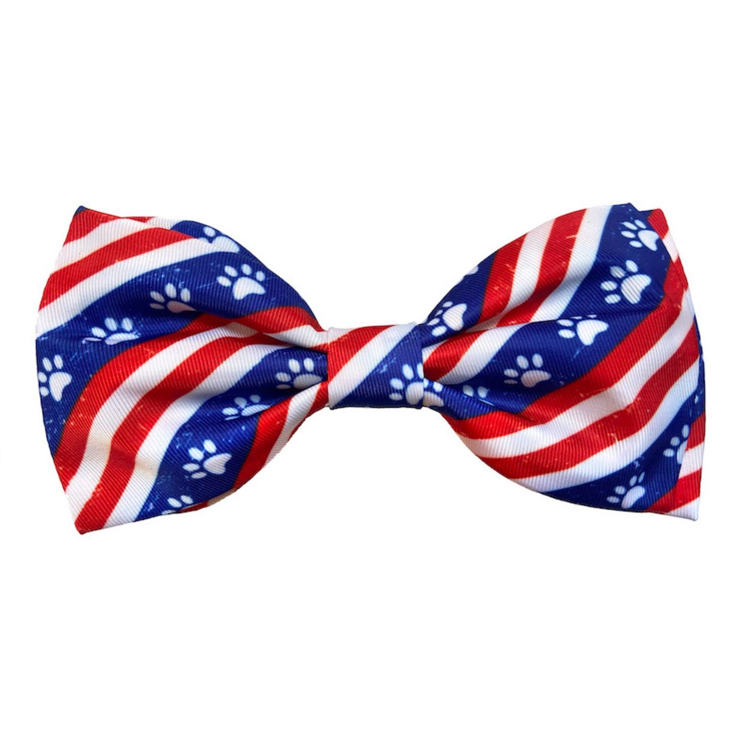 Huxley & Kent Patriotic Dog and Cat Bow Tie Collar Attachment - Paws & Stripes