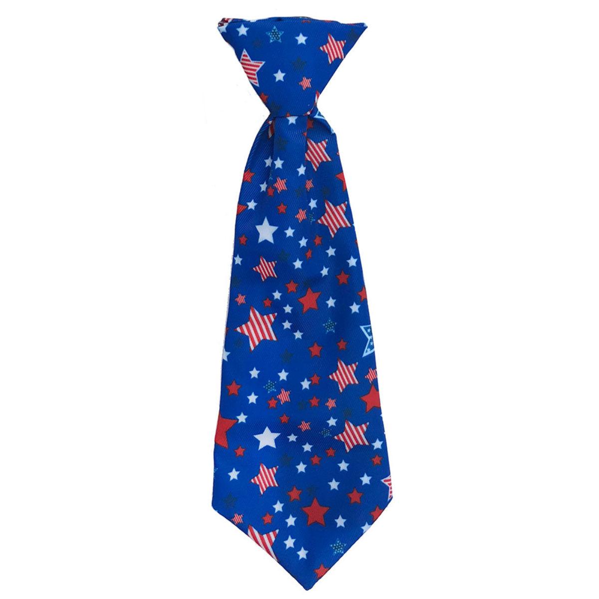 Huxley & Kent Patriotic Long Tie Collar Attachment Dog Necktie - Boston Pops