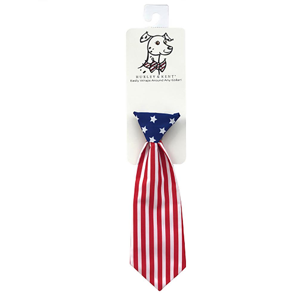 Huxley & Kent Patriotic Long Tie Collar Attachment Dog Necktie - Liberty