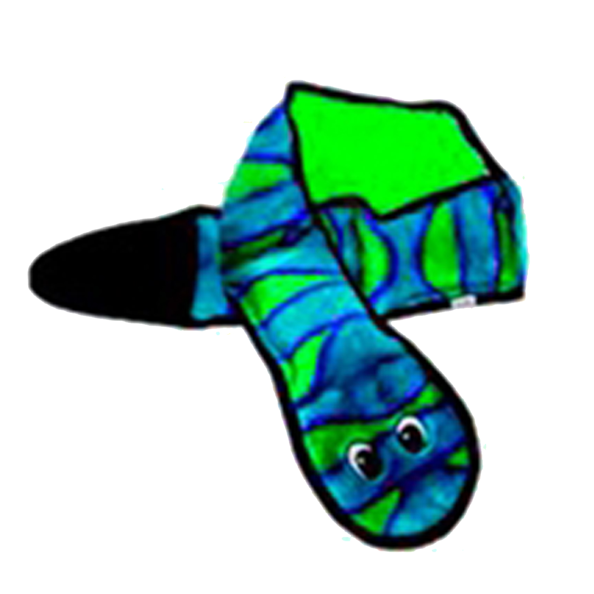 Outward Hound Invincibles Snake Squeaker Dog Toy - Blue/Green