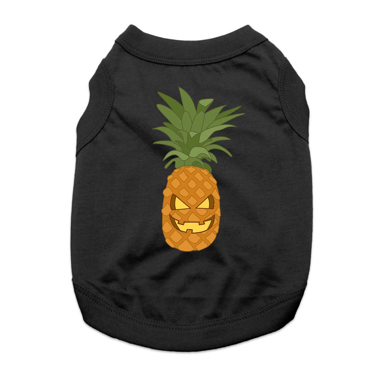 Pineapple Jack-O-Lantern Dog Shirt - Black