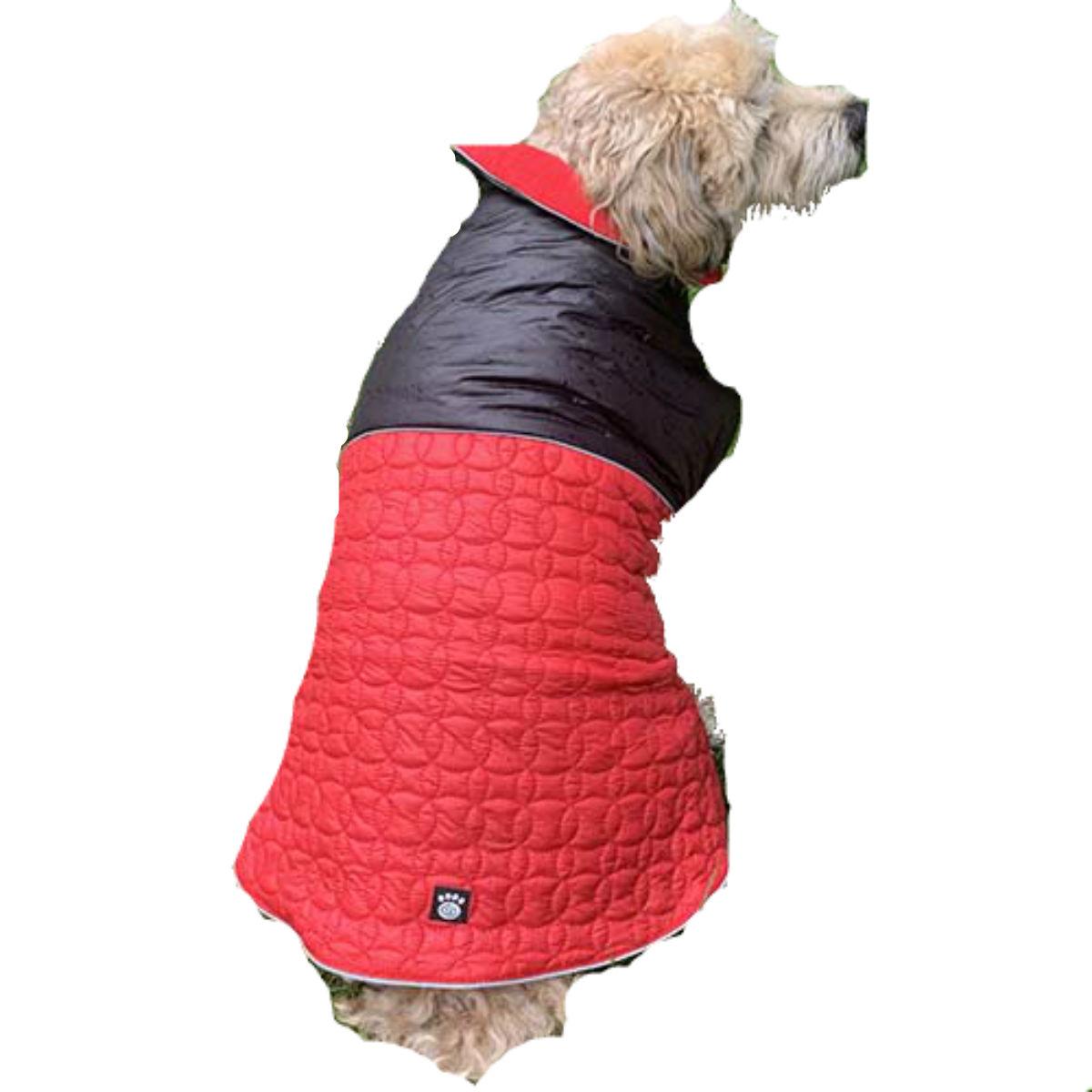 Petrageous Jackson Reversible Puffer Dog Coat - Black/Red