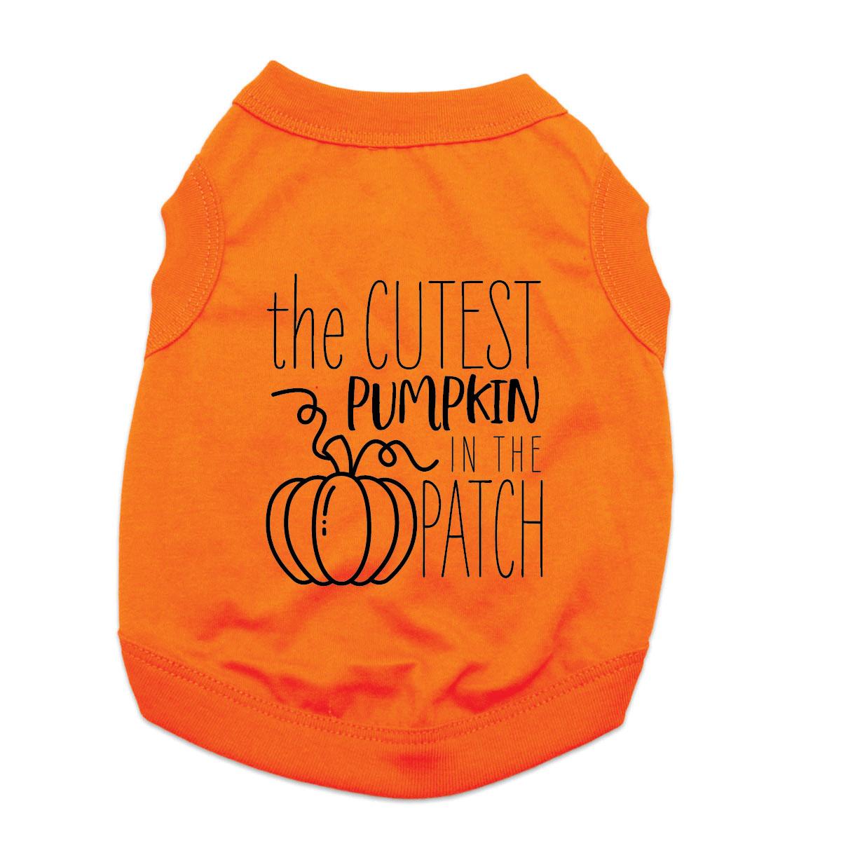 Cutest Pumpkin in the Patch Dog Shirt - Orange