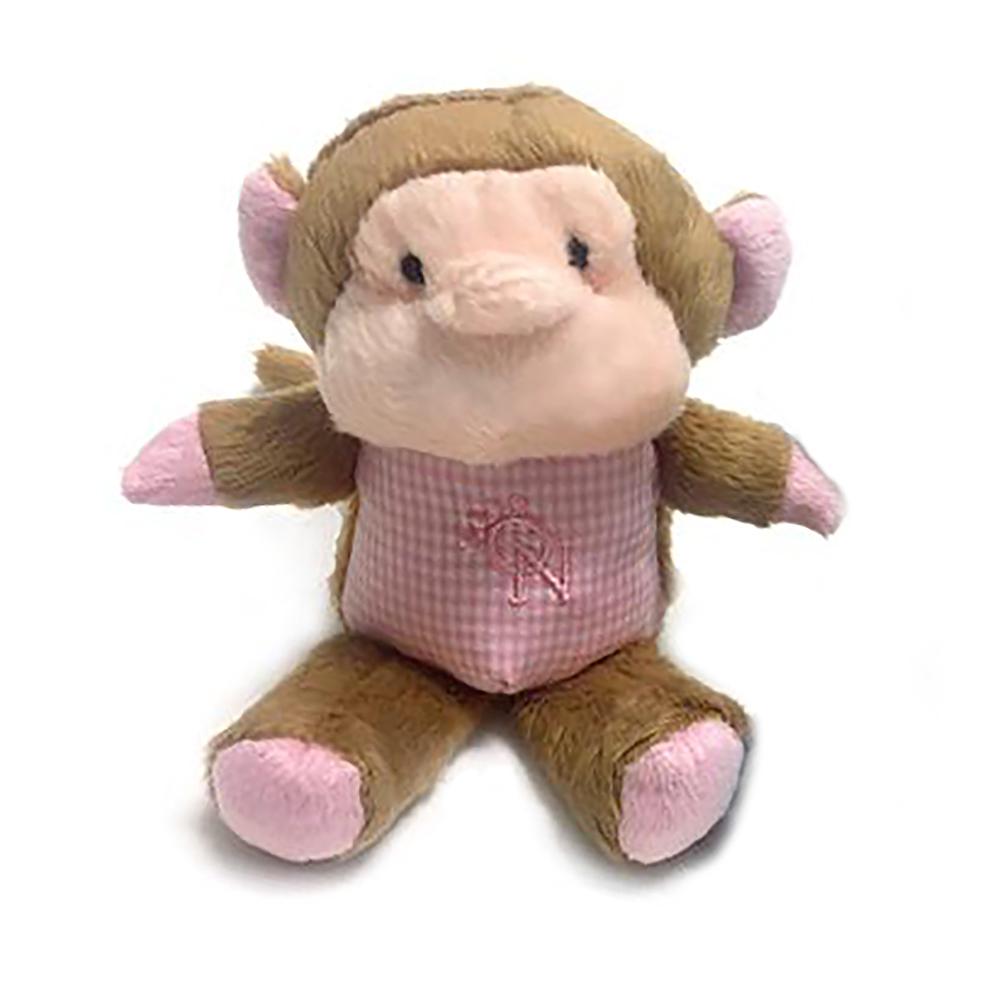 Oscar Newman Safari Baby Pipsqueak Dog Toy - Monkey Pink