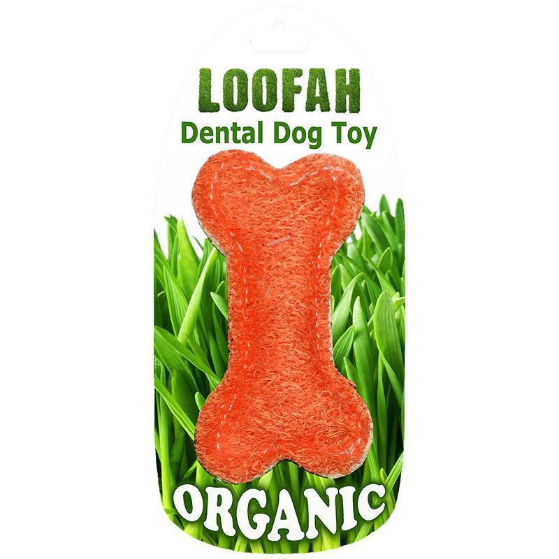 Hip Doggie Loofah Dental Dog Toy - Bone