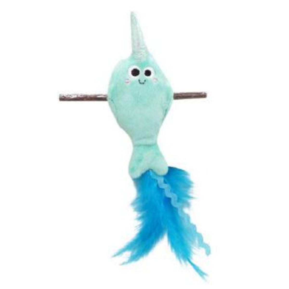 Mad Cat Narwhal with Silverine Stick Cat Toy