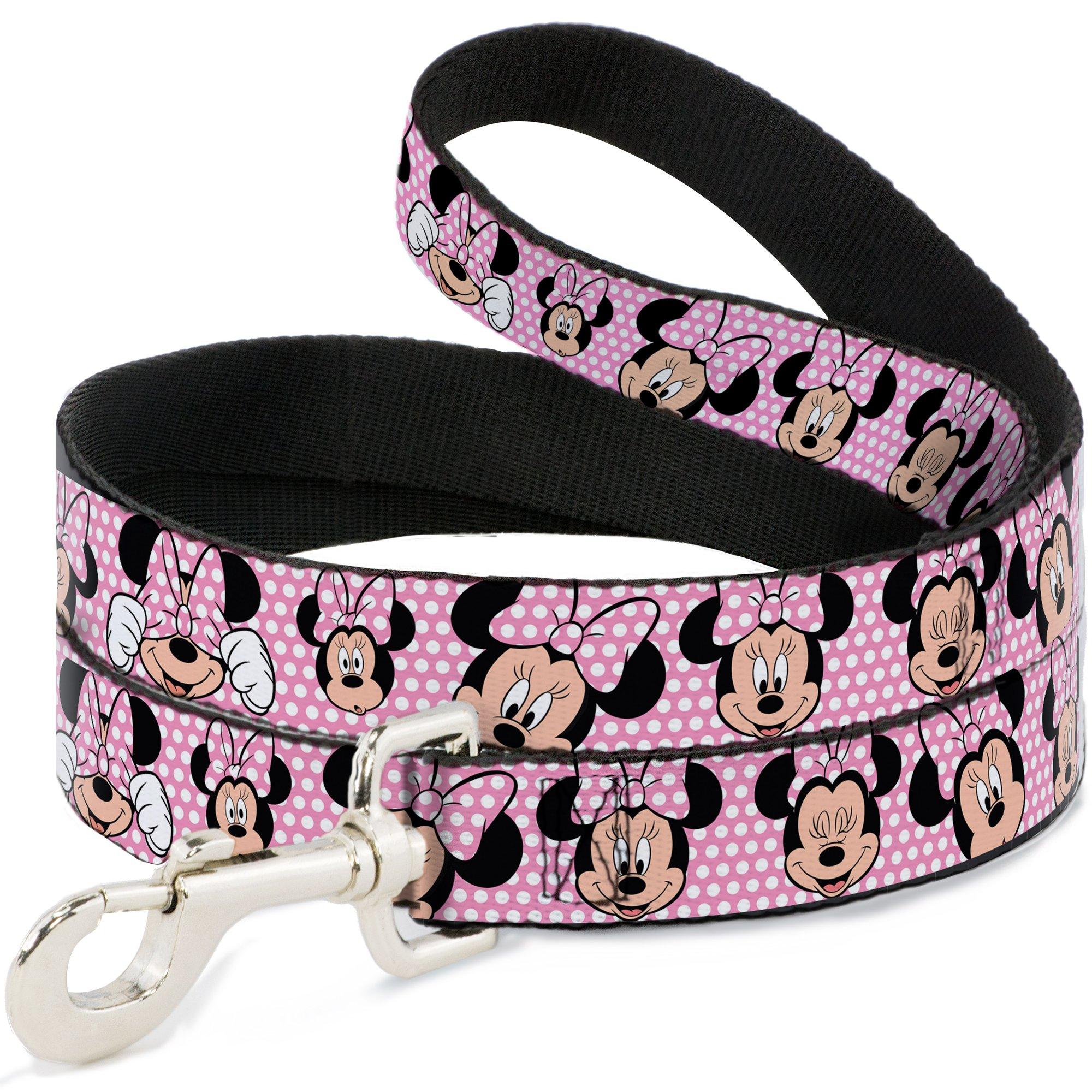 Minnie Mouse Face Dog Leash by Buckle-Down - Pink