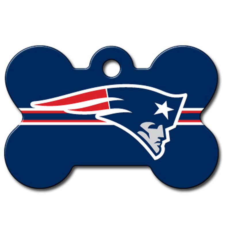 New England Patriots Engravable Pet I.D. Tag - Bone