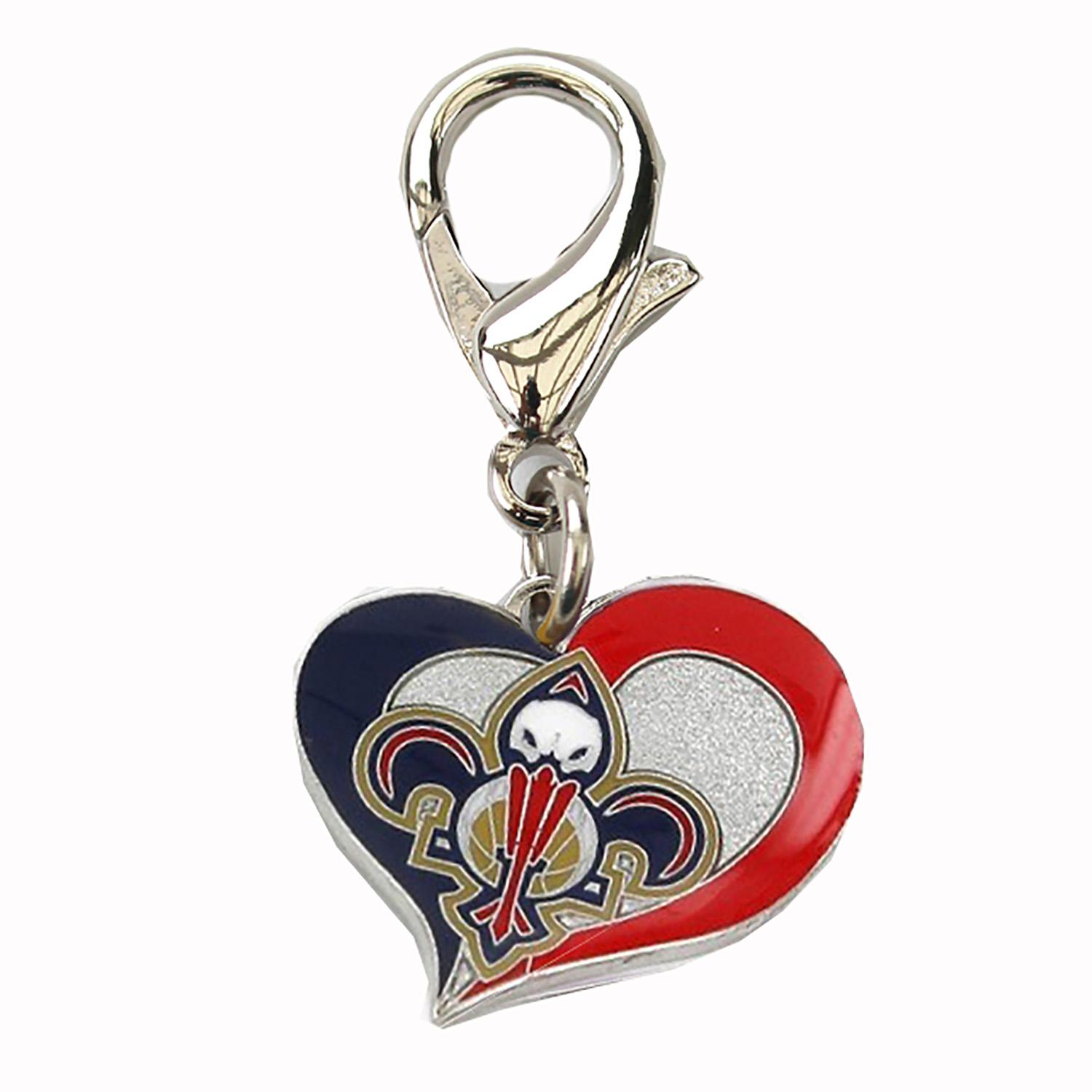 Diva Dog New Orleans Pelicans Swirl Heart Dog Collar Charm