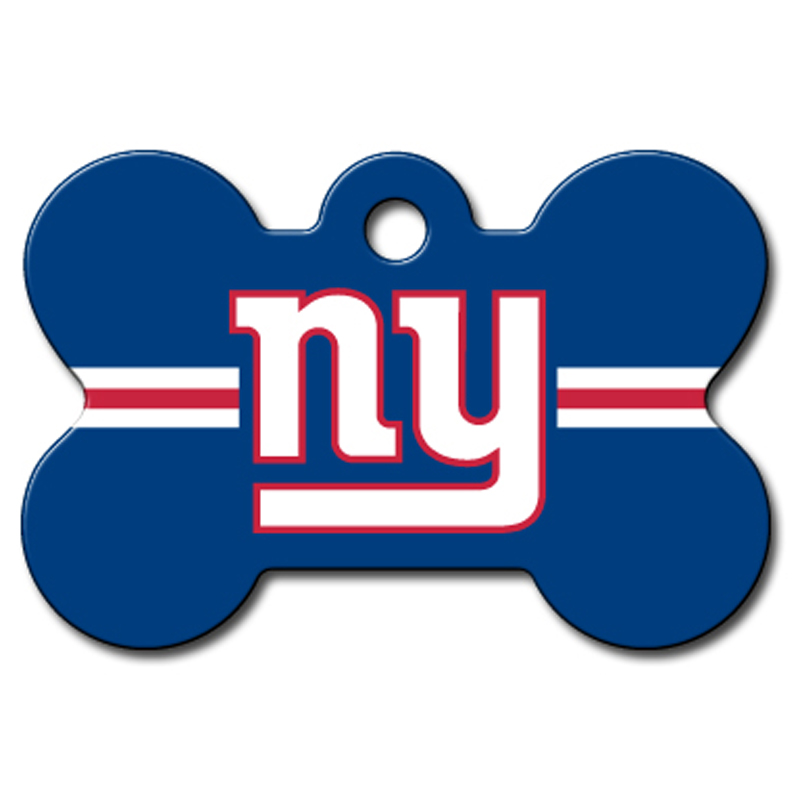 New York Giants Engravable Pet I.D. Tag - Bone