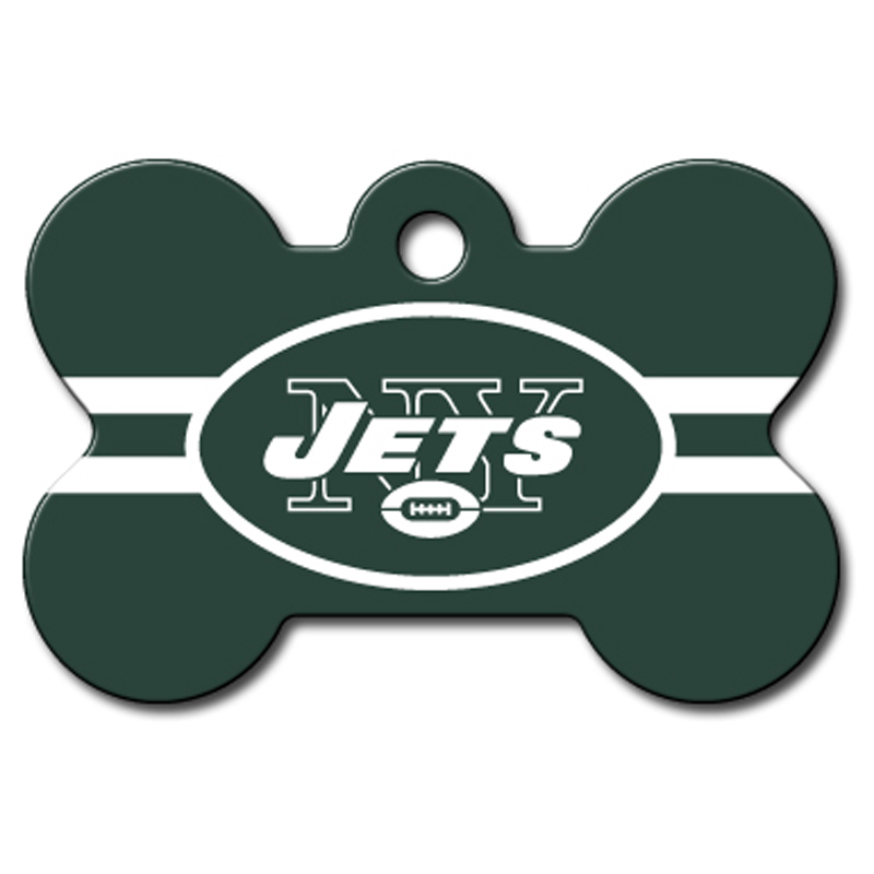 New York Jets Engravable Pet I.D. Tag - Bone