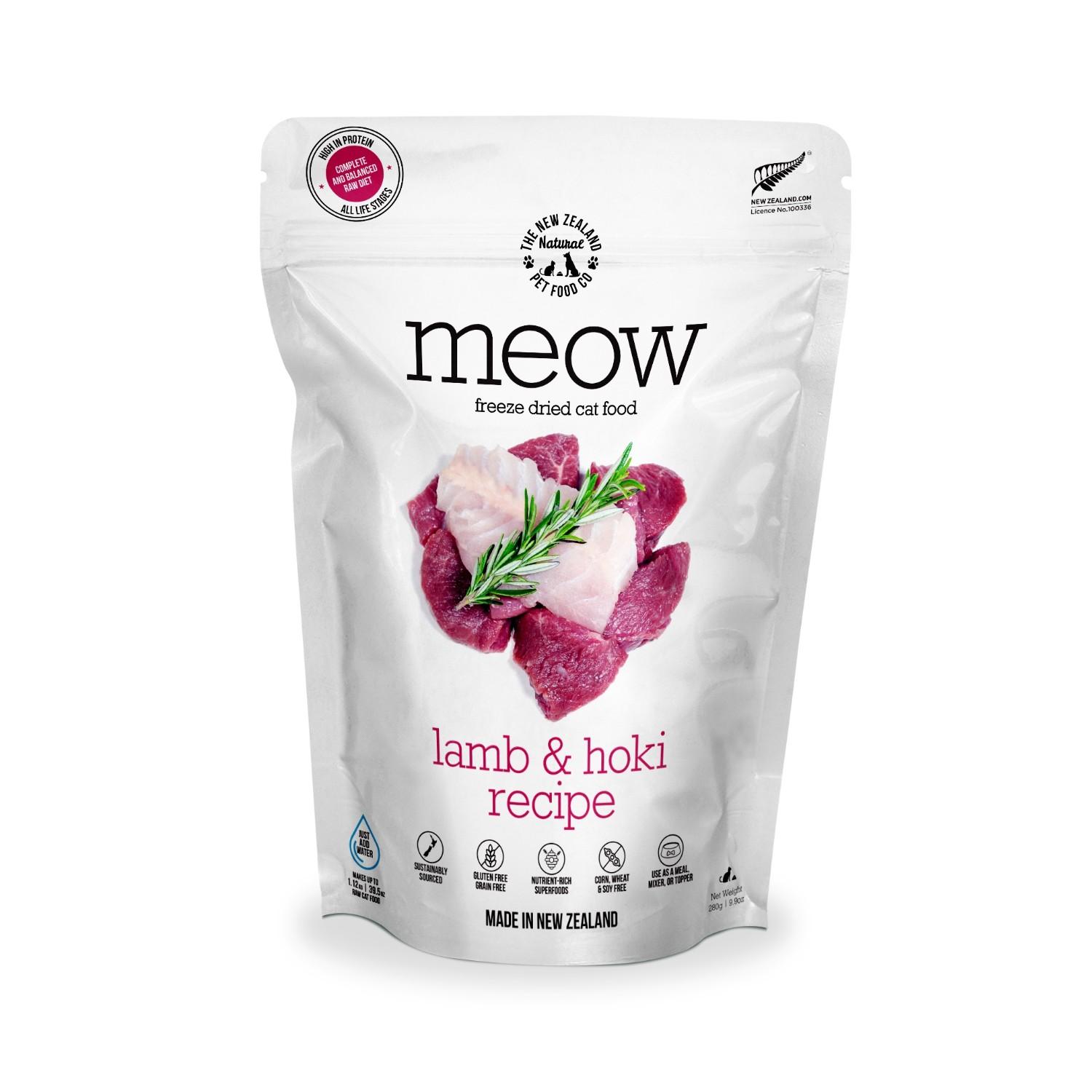 The New Zealand Natural Pet Food Co. Meow Freeze Dried Cat Food - Lamb & Hoki