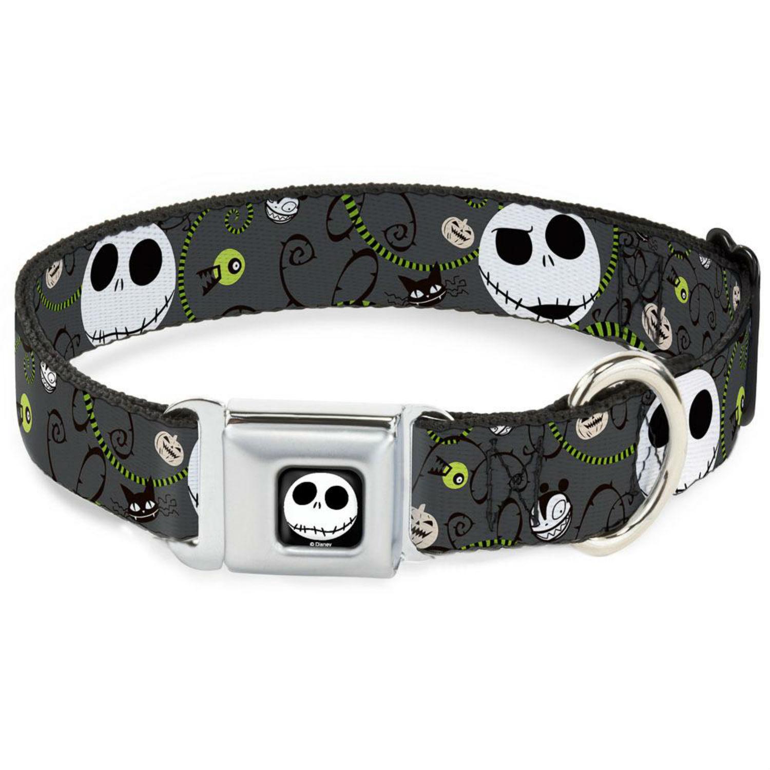 Nightmare Before Christmas Seatbelt Buckle Dog Collar by Buckle-Down - Gray