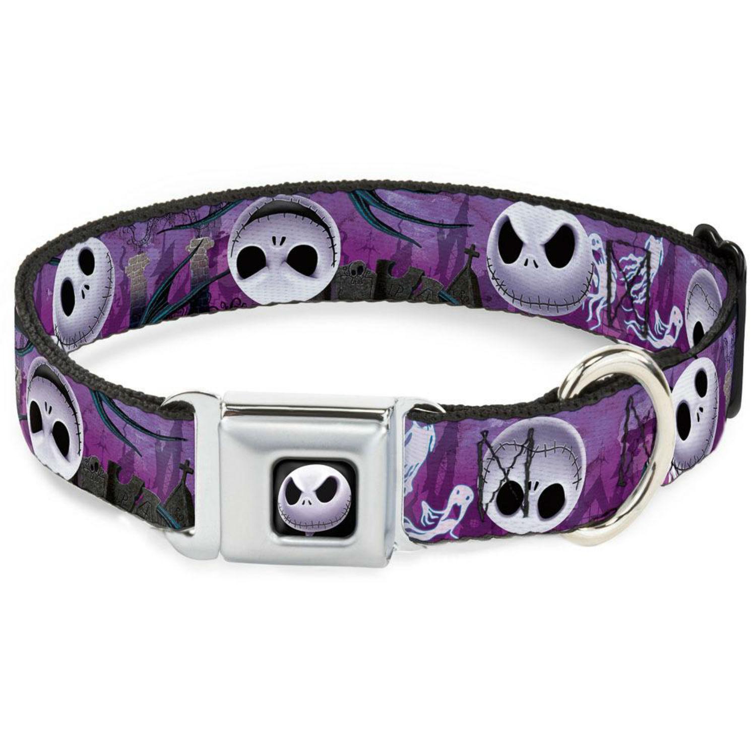 Nightmare Before Christmas Seatbelt Buckle Dog Collar by Buckle-Down - Purple