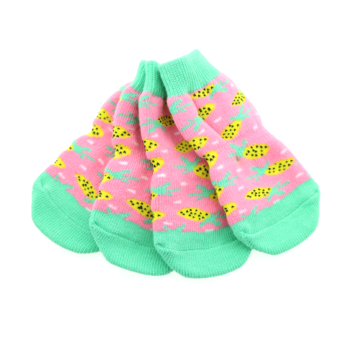Non-Skid Dog Socks by Doggie Design - Pink Pineapple