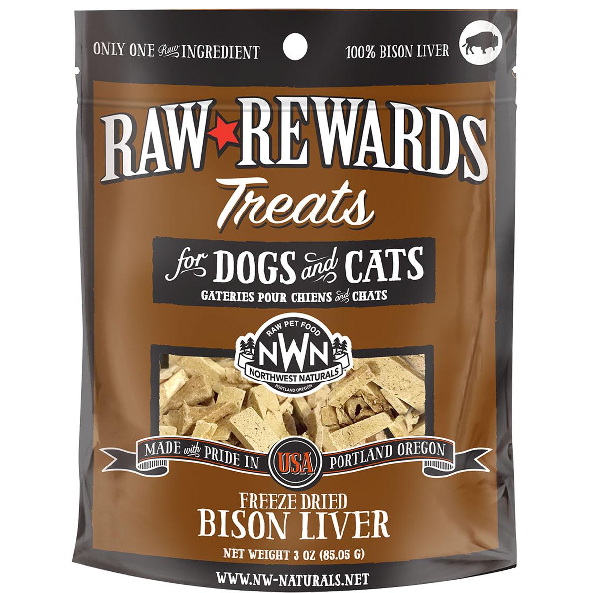 Northwest Naturals Raw Rewards Freeze-Dried Bison Liver Dog & Cat Treats