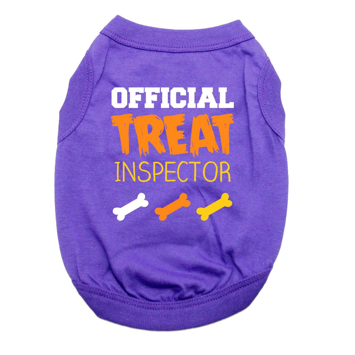 Official Treat Inspector Halloween Dog Shirt - Purple