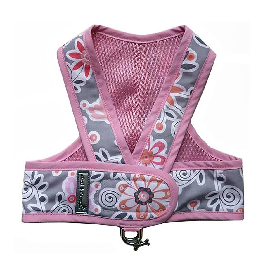 Original Cloak & Dawggie Step-N-Go Mesh Lined Dog Harness - Pink Floral