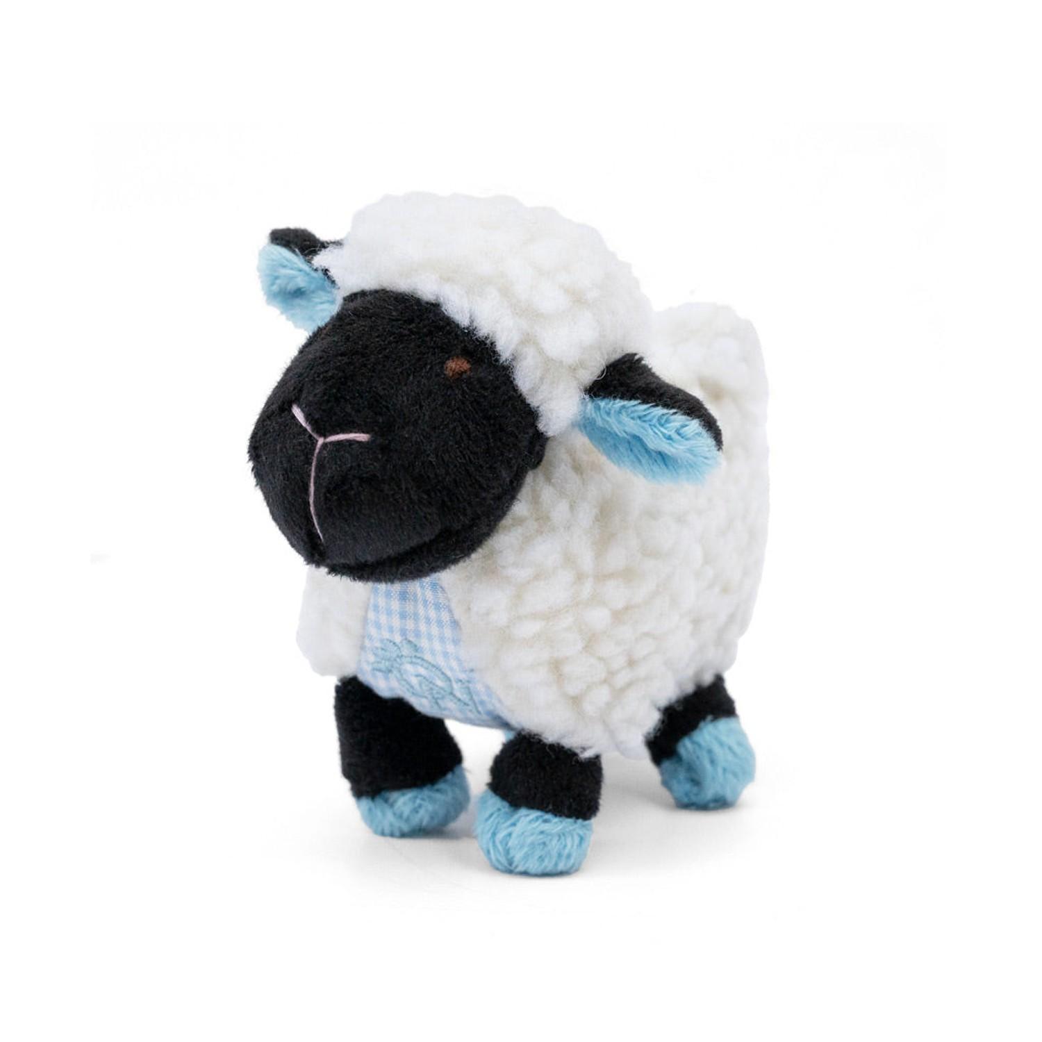 Oscar Newman Farm Friends Pipsqueak Dog Toy - Sheep Blue